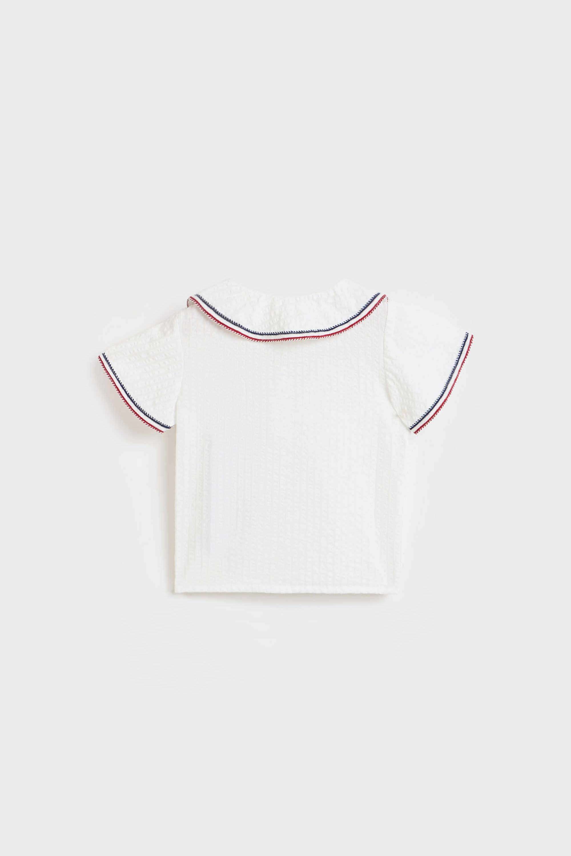 Solid-Blended-Fabric-V-Neck-Girls-Top