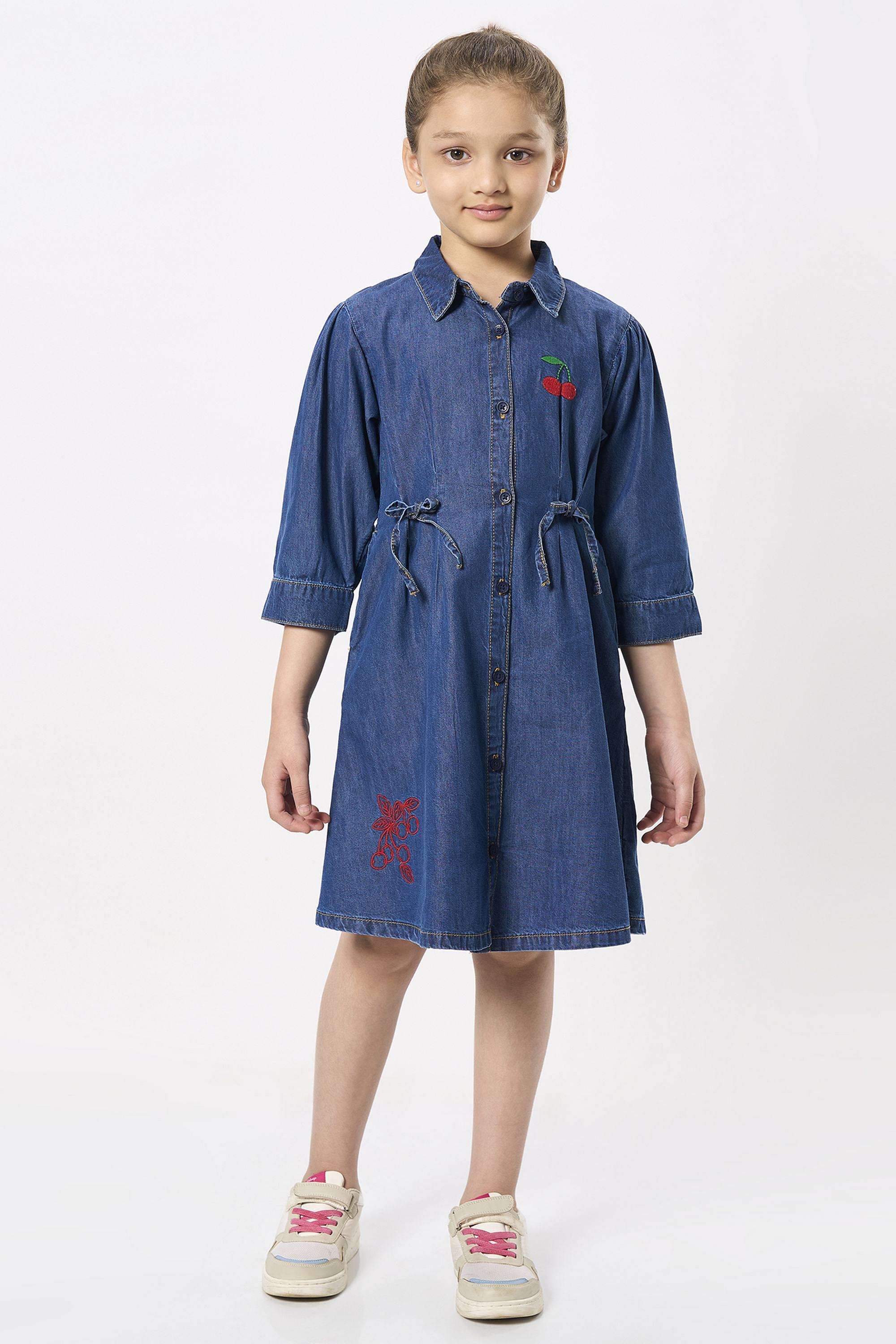 Embroidered-Cotton-Collared-Girls-Casual-Wear-Dress