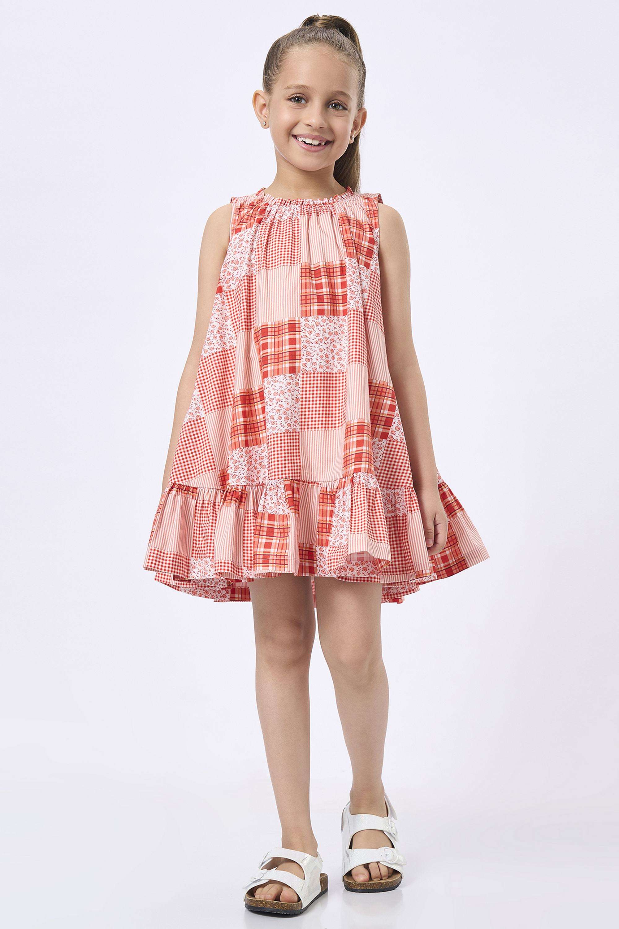 Graphic-Print-Cotton-Collared-Girls-Casual-Wear-Dress