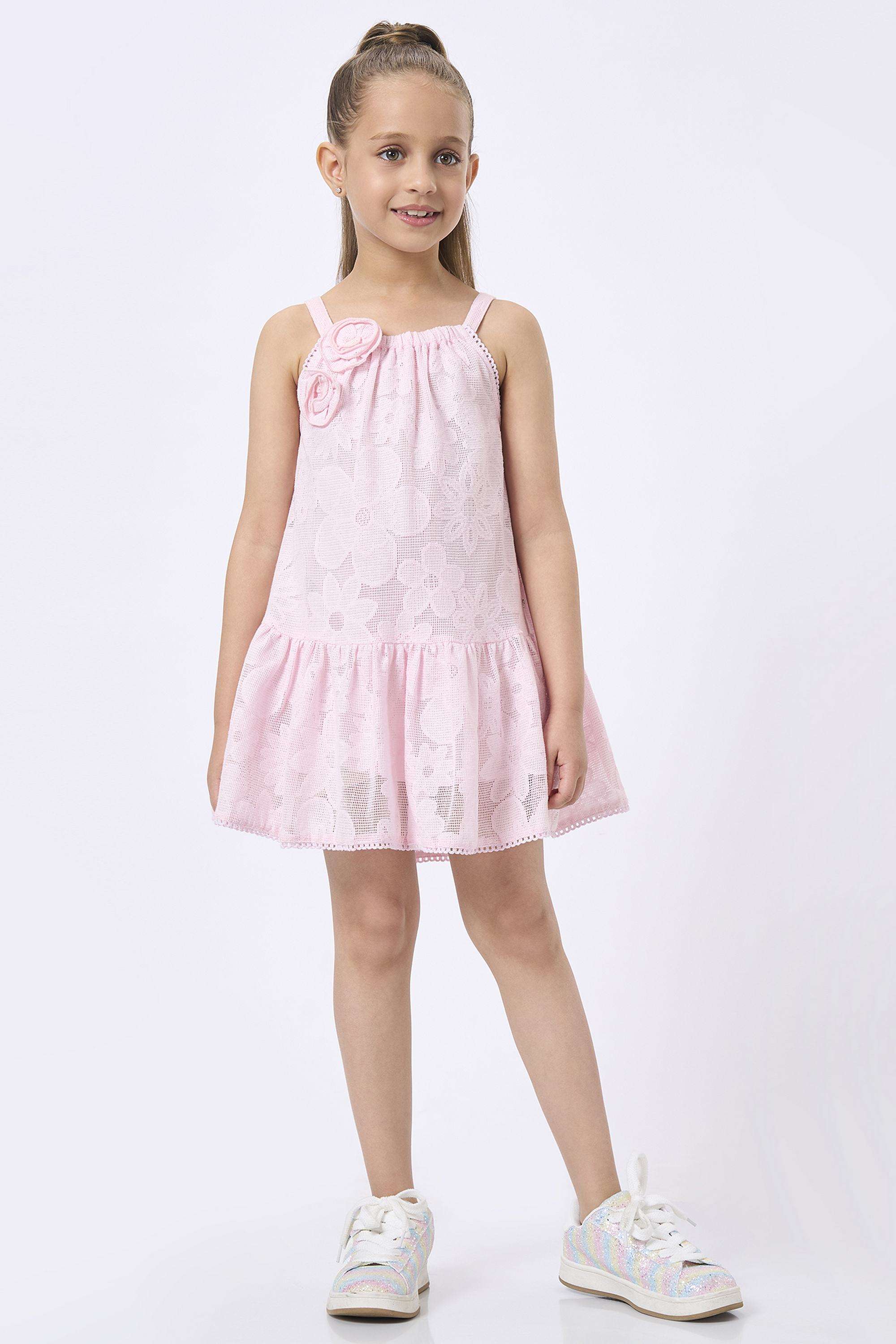 Solid-Cotton-Round-Neck-Girls-Casual-Wear-Dress