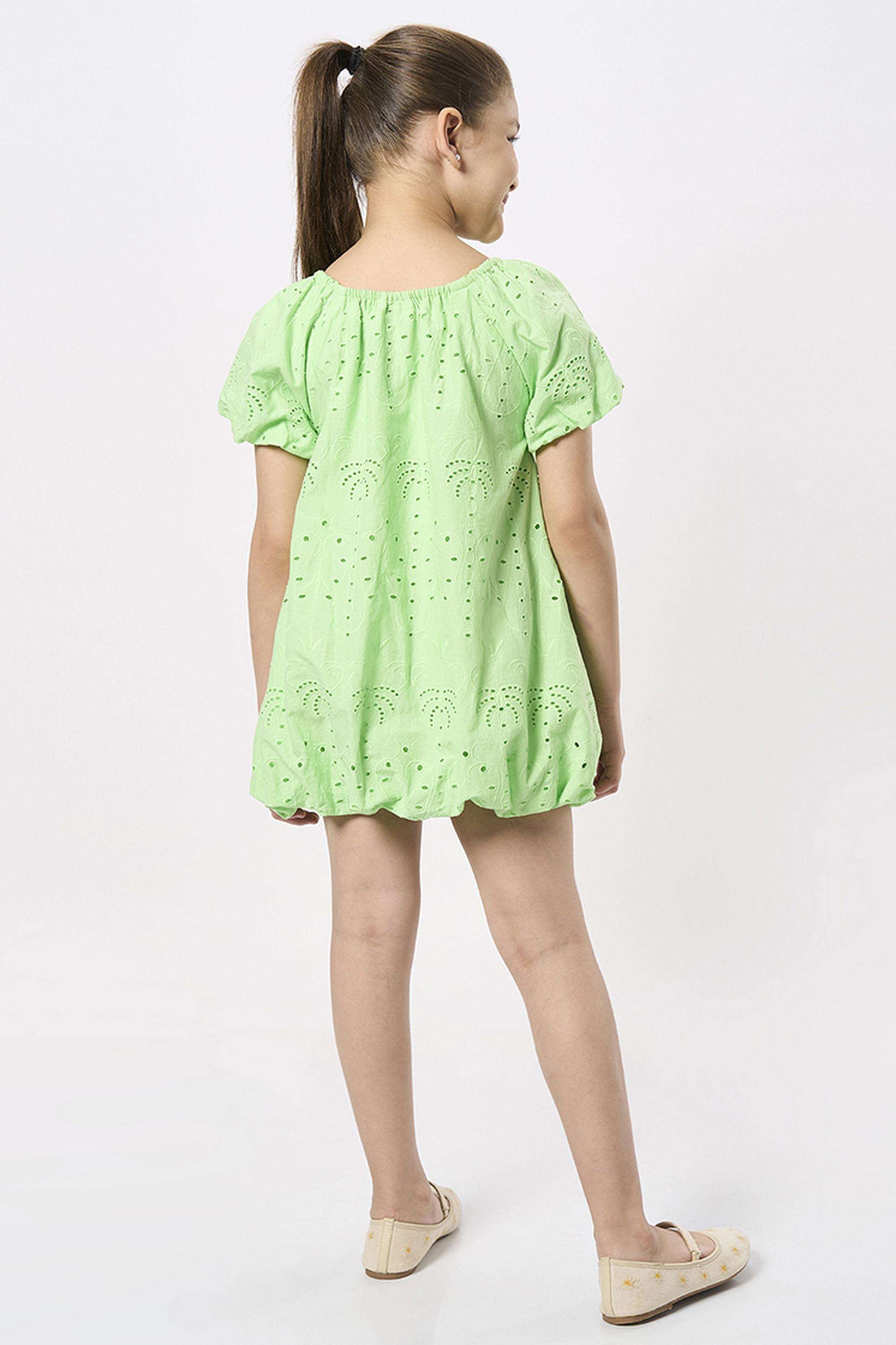 Solid-Cotton-Square-Neck-Girls-Casual-Wear-Dress