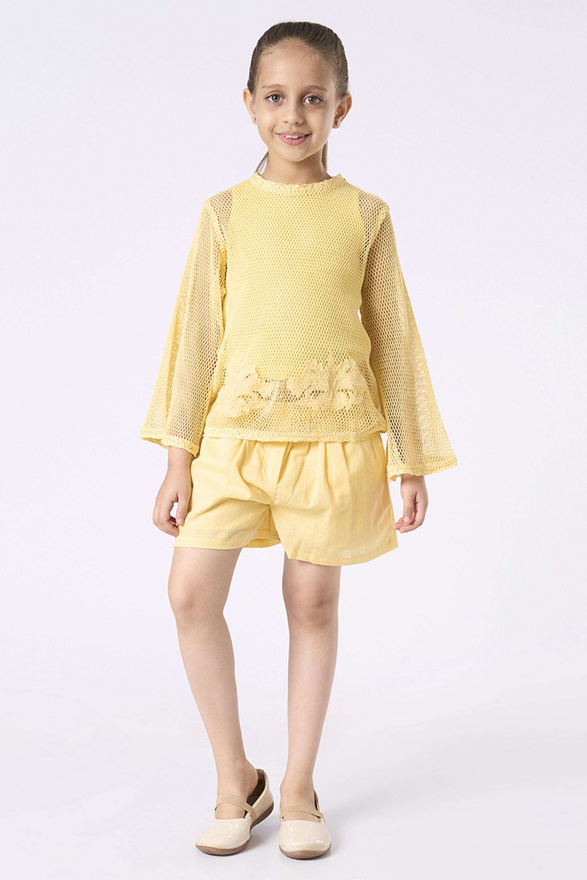 Solid-Cotton-Crop-Girls-Clothing-Set
