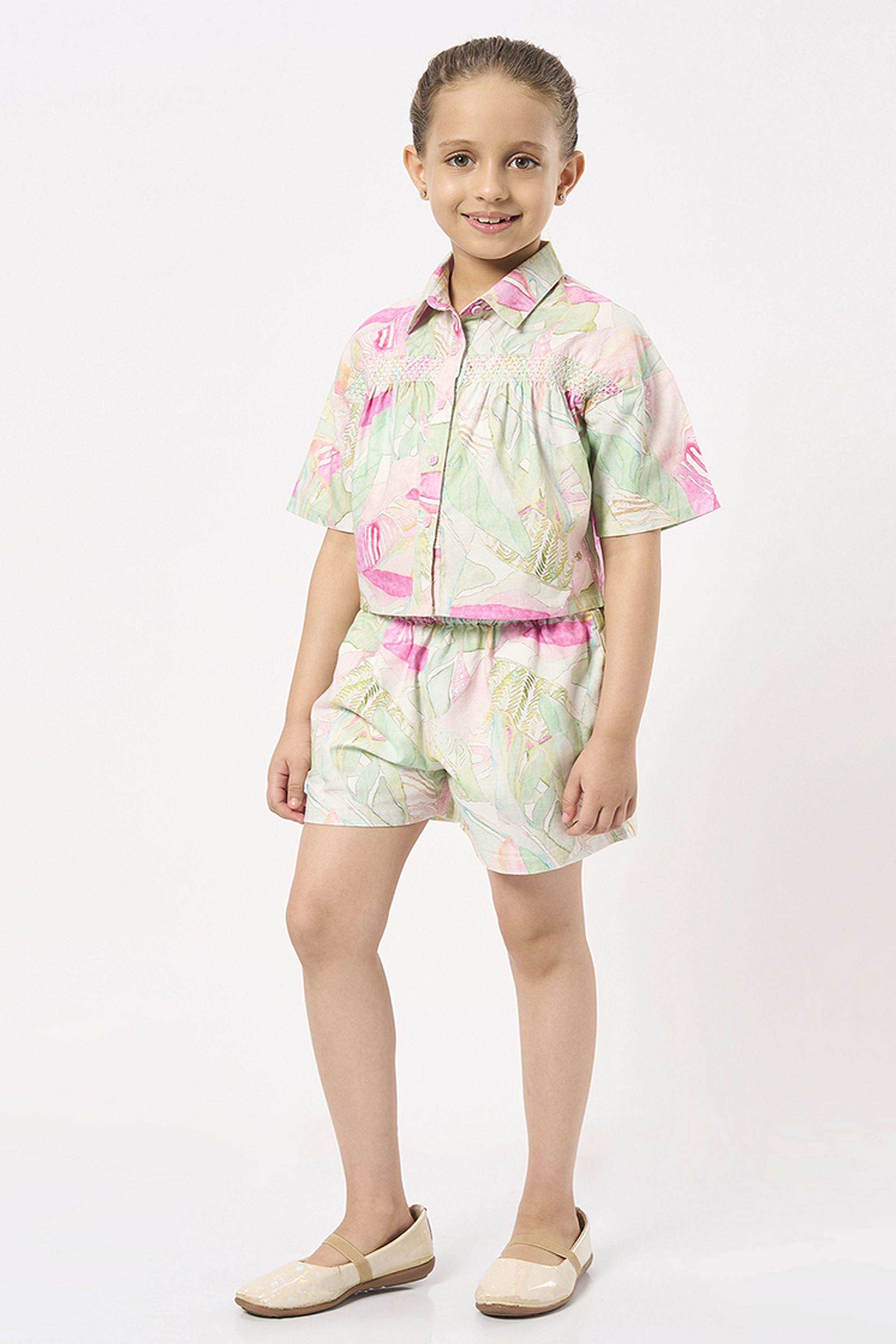 Graphic-Print-Cotton-Crop-Girls-Clothing-Set