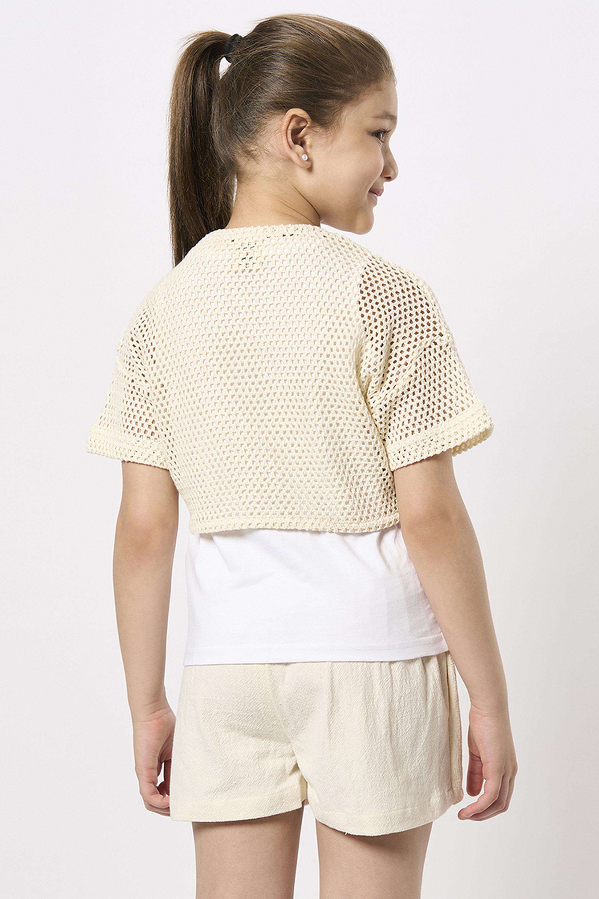 Solid-Cotton-V-Neck-Girls-T-Shirt