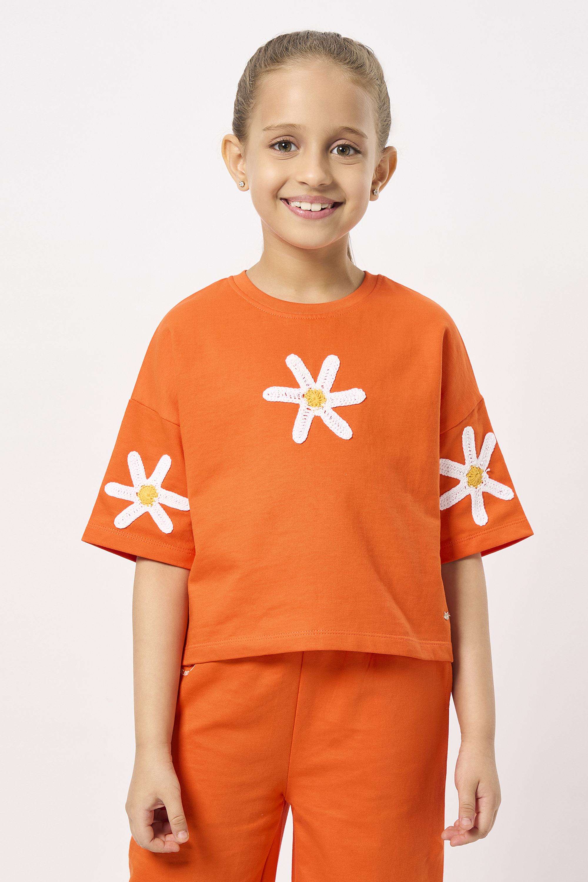 Embroidered-Cotton-Round-Neck-Girls-T-Shirt