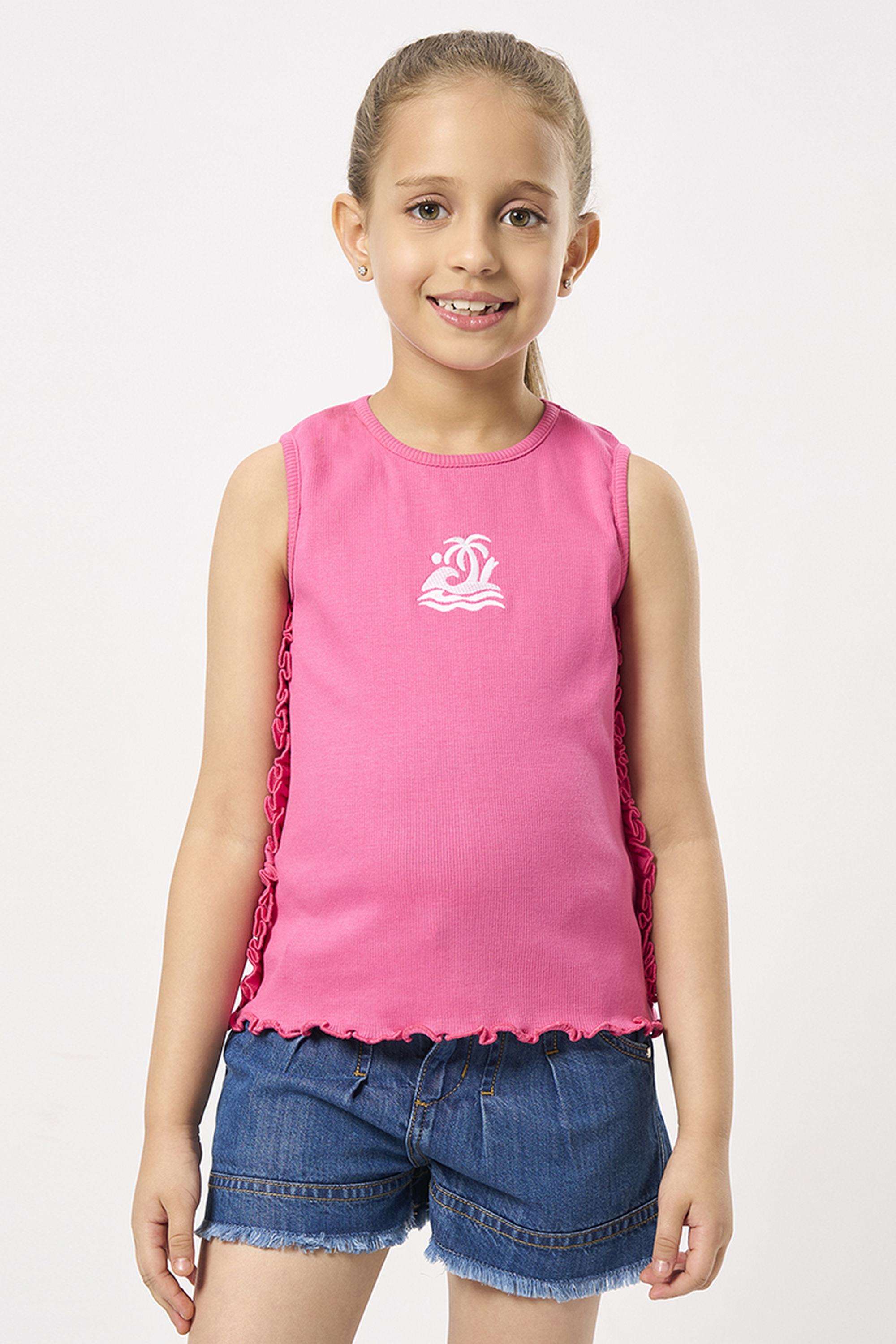 Solid-Cotton-Boat-Neck-Girls-T-Shirt