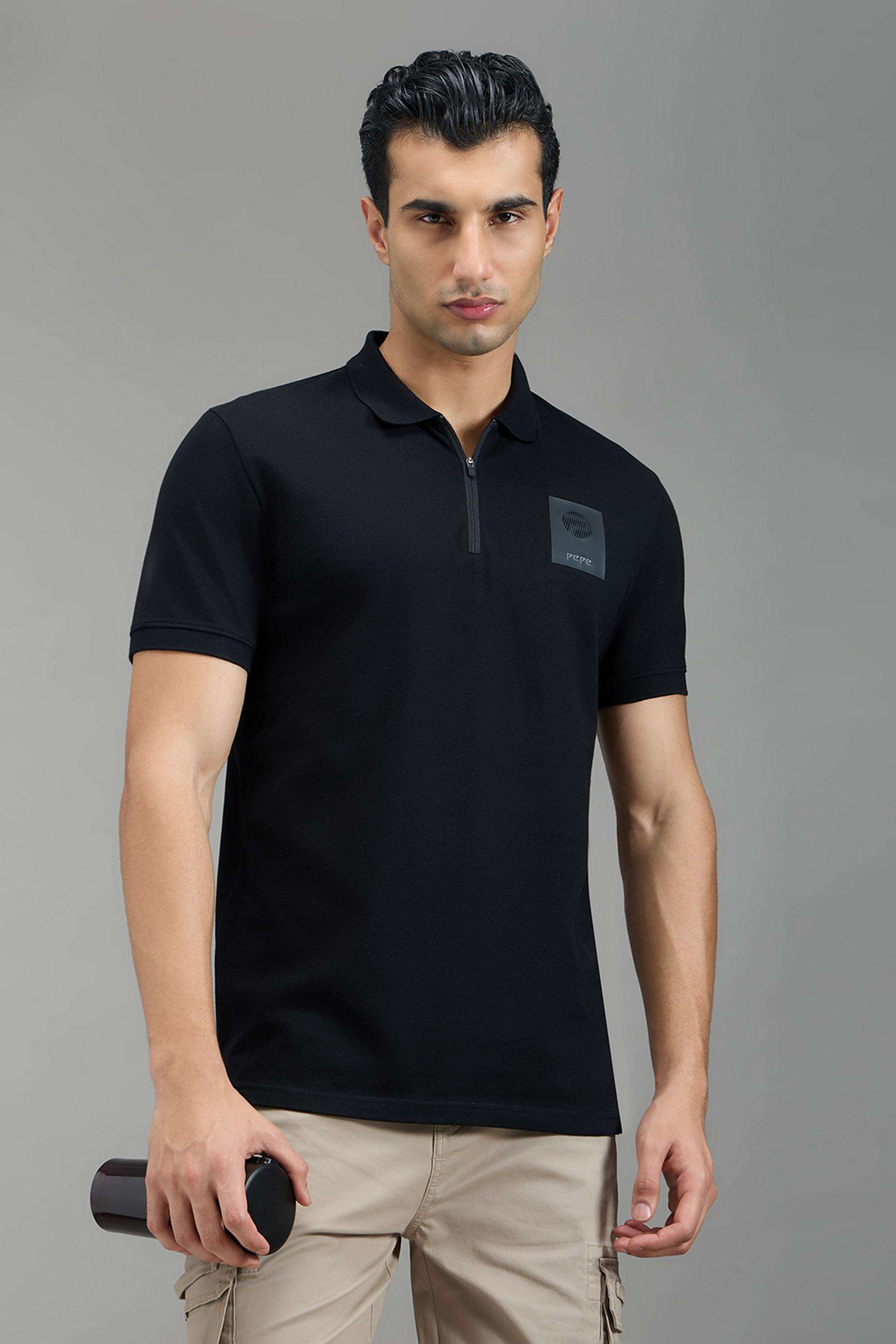 Solid-Cotton-Lycra-Polo-Men-s-T-Shirt