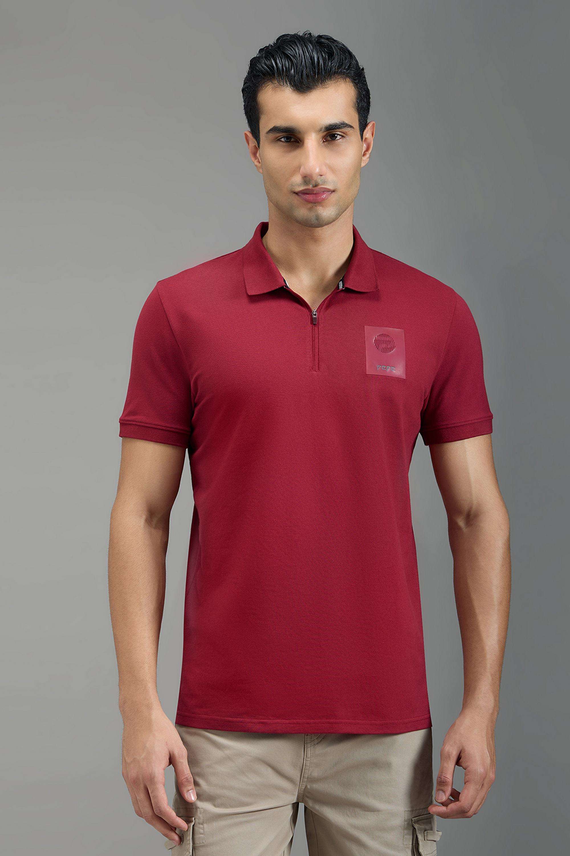 Solid-Cotton-Lycra-Polo-Men-s-T-Shirt