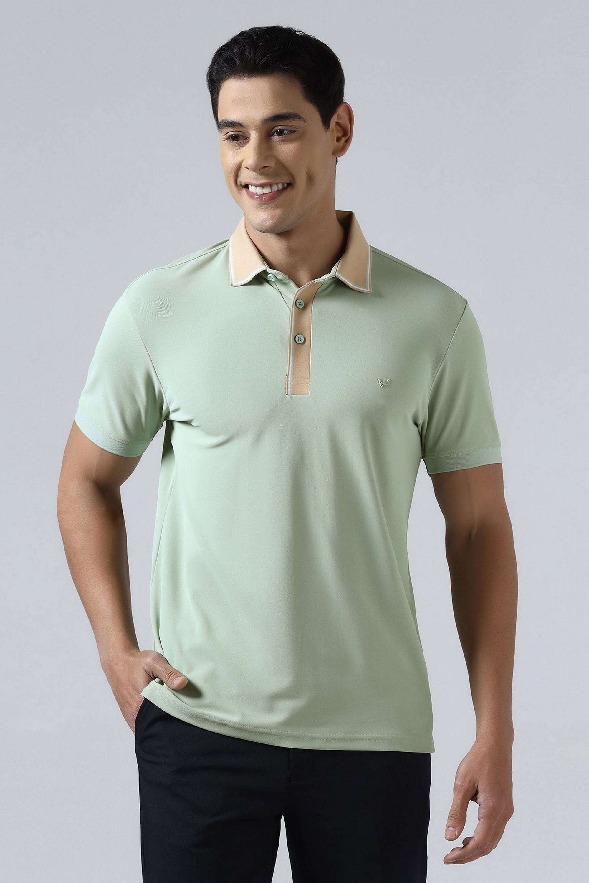 Solid-Polyester-Slim-Fit-Men-s-T-Shirt