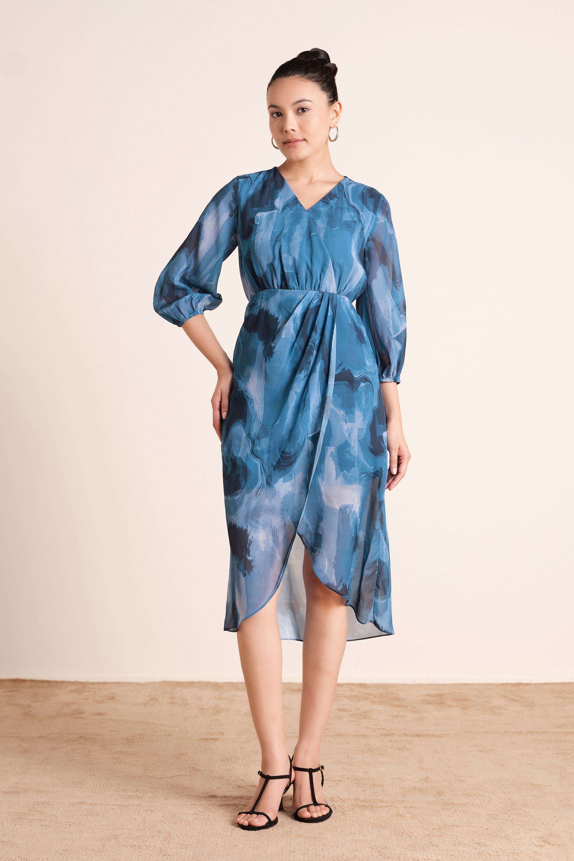 Solid-Blended-Fabric-Women-s-Dress