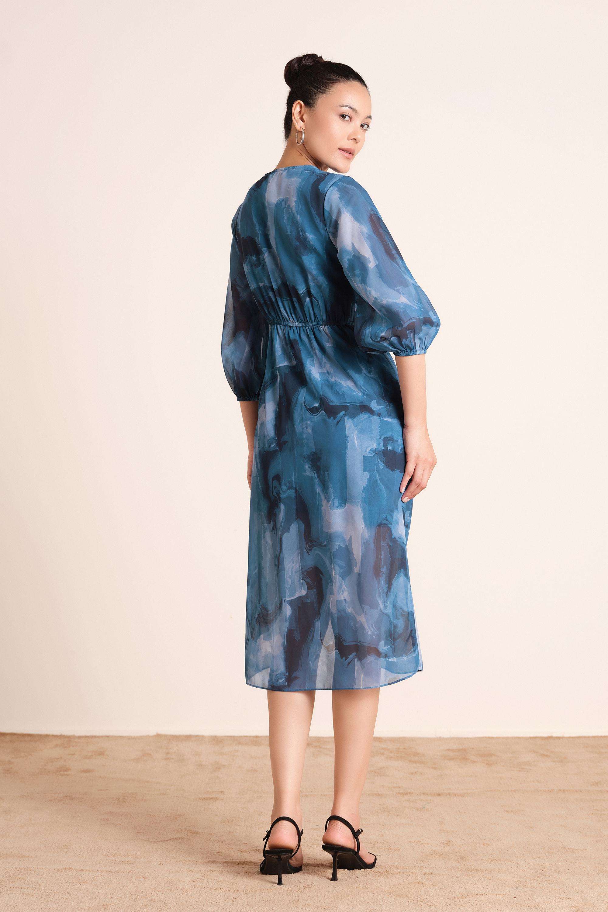Solid-Blended-Fabric-Women-s-Dress