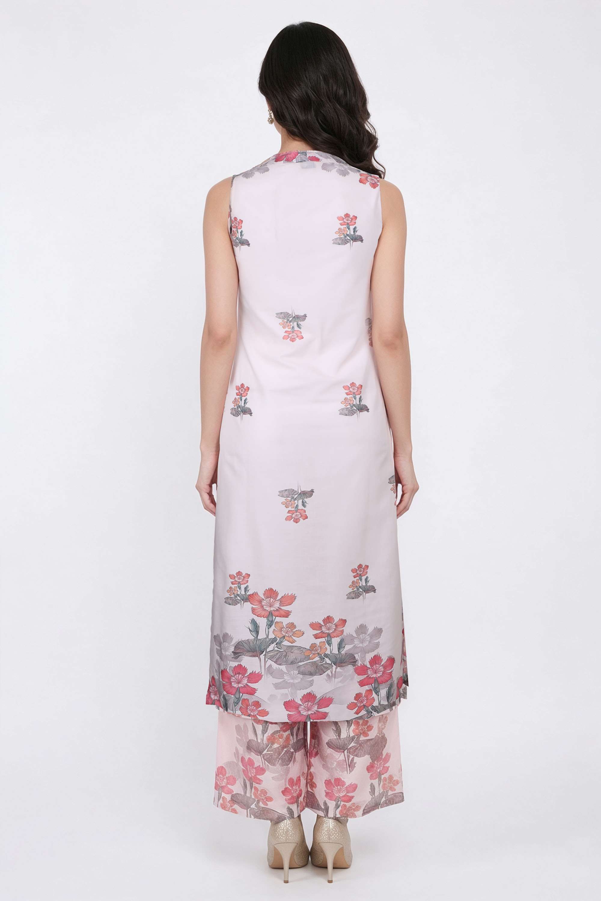 Floral-Cotton-V-Neck-Women-Kurta