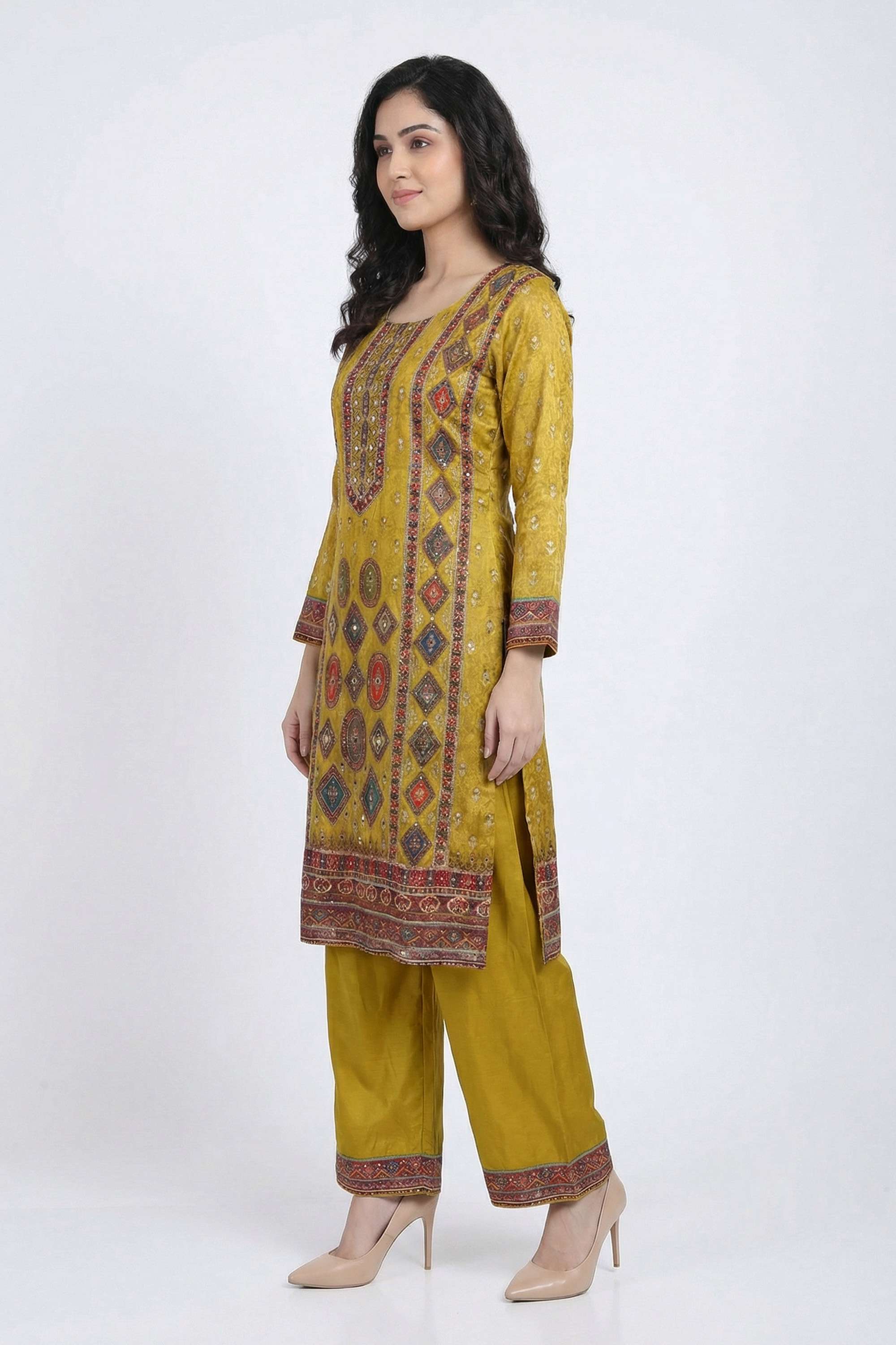 Printed-Cotton-Round-Neck-Women-Kurta-with-Palazzo-and-Dupatta