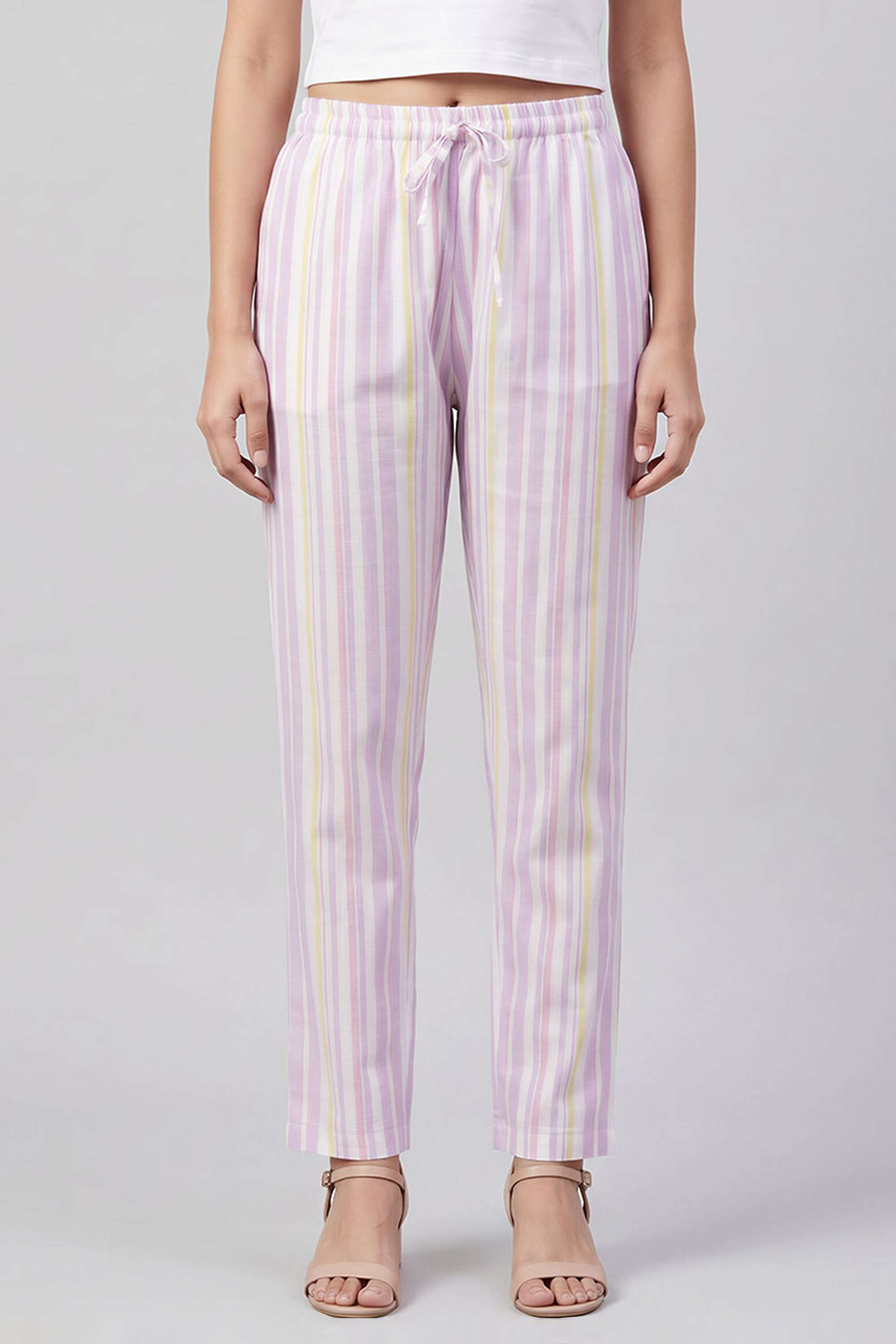 Solid-Straight-Fit-Cotton-Women-s-Casual-Wear-Pants