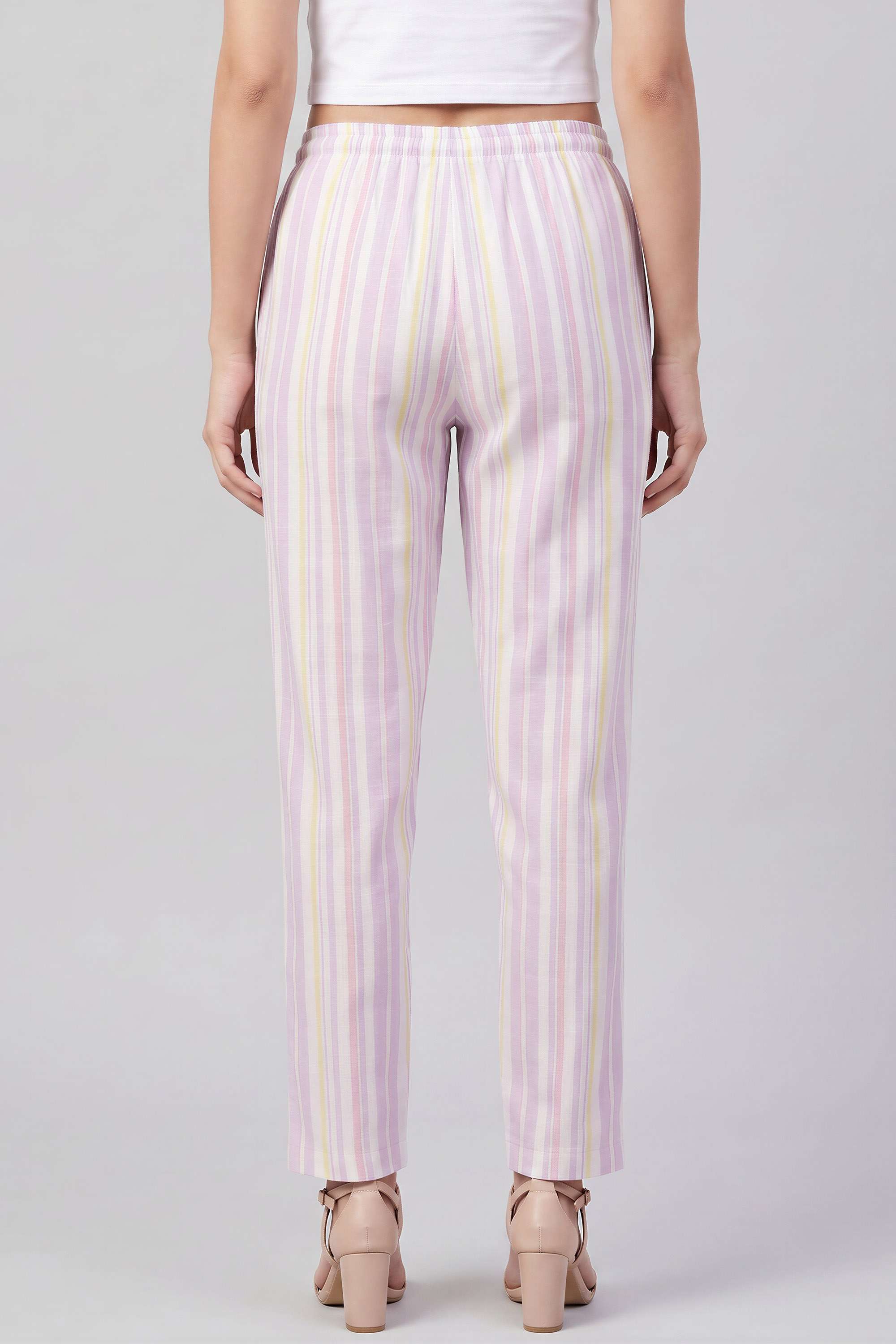 Solid-Straight-Fit-Cotton-Women-s-Casual-Wear-Pants