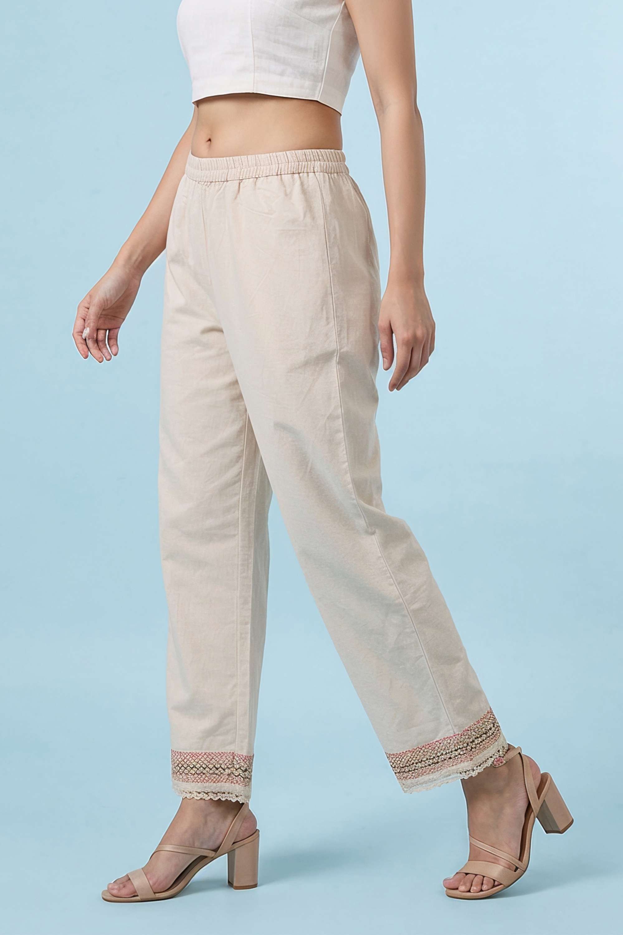 Embroidered-Straight-Fit-Cotton-Women-s-Casual-Wear-Pants