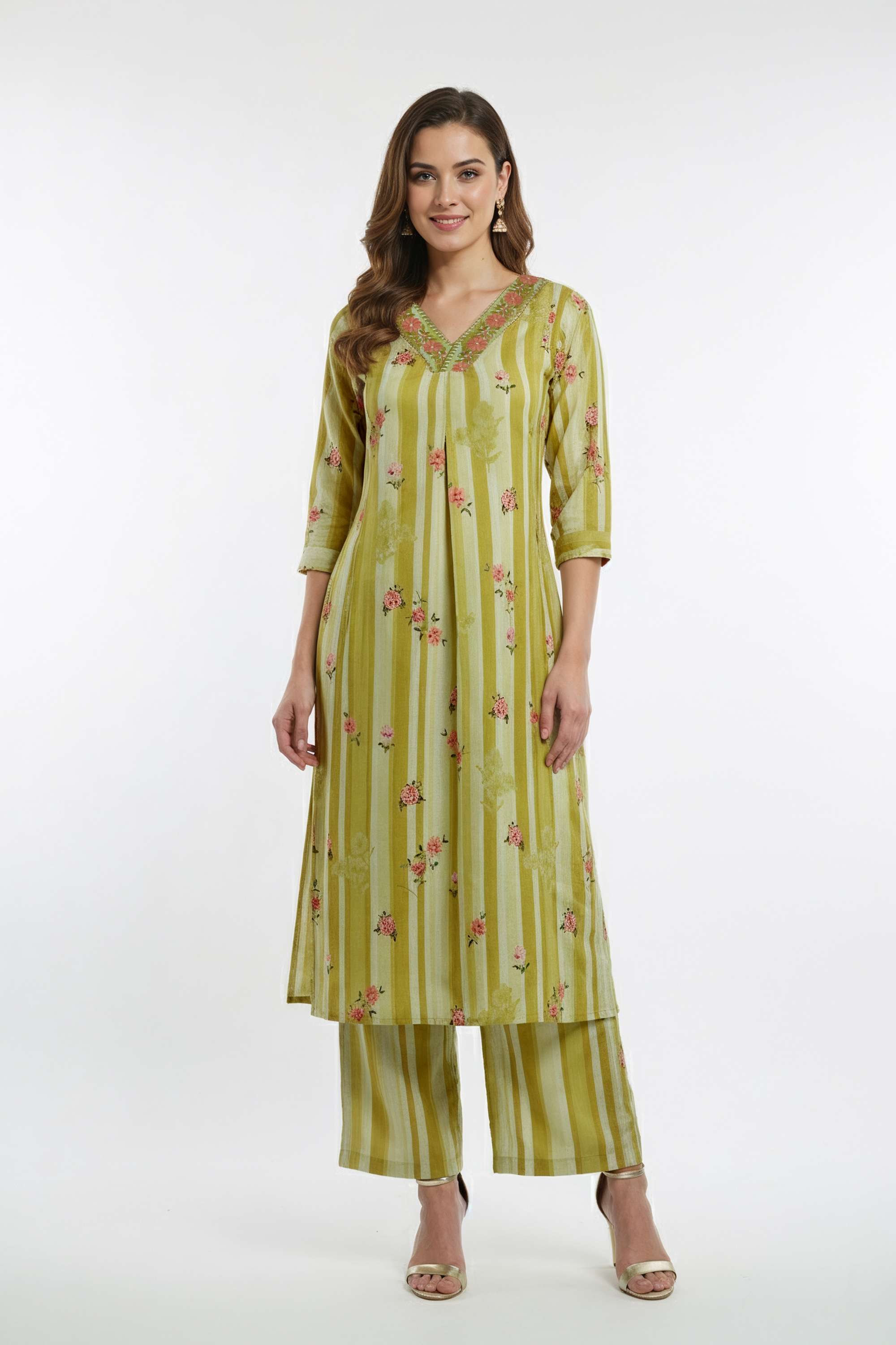 Floral-Y-Neck-Cotton-Women-s-Co-Ord-Set