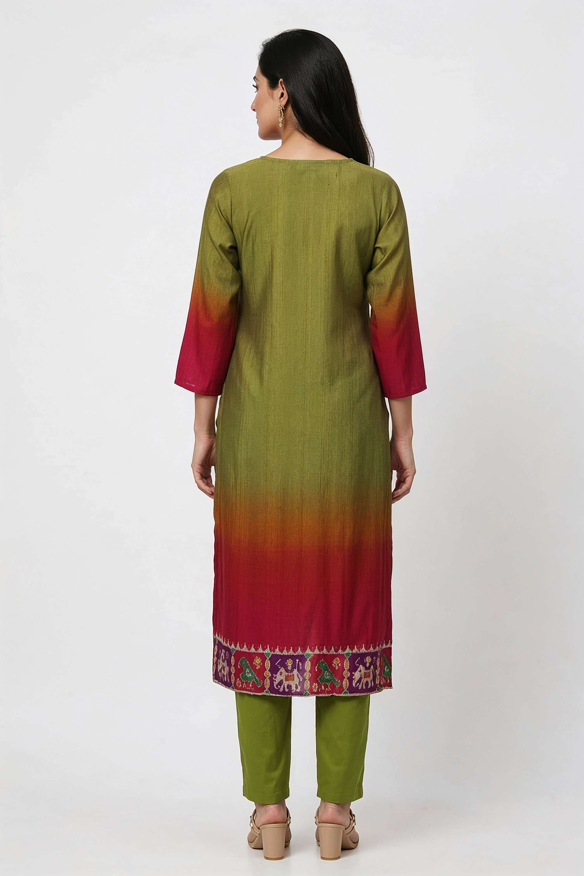 Ombre-Cotton-Blend-Round-Neck-Women-Kurta-with-Pant-and-Dupatta