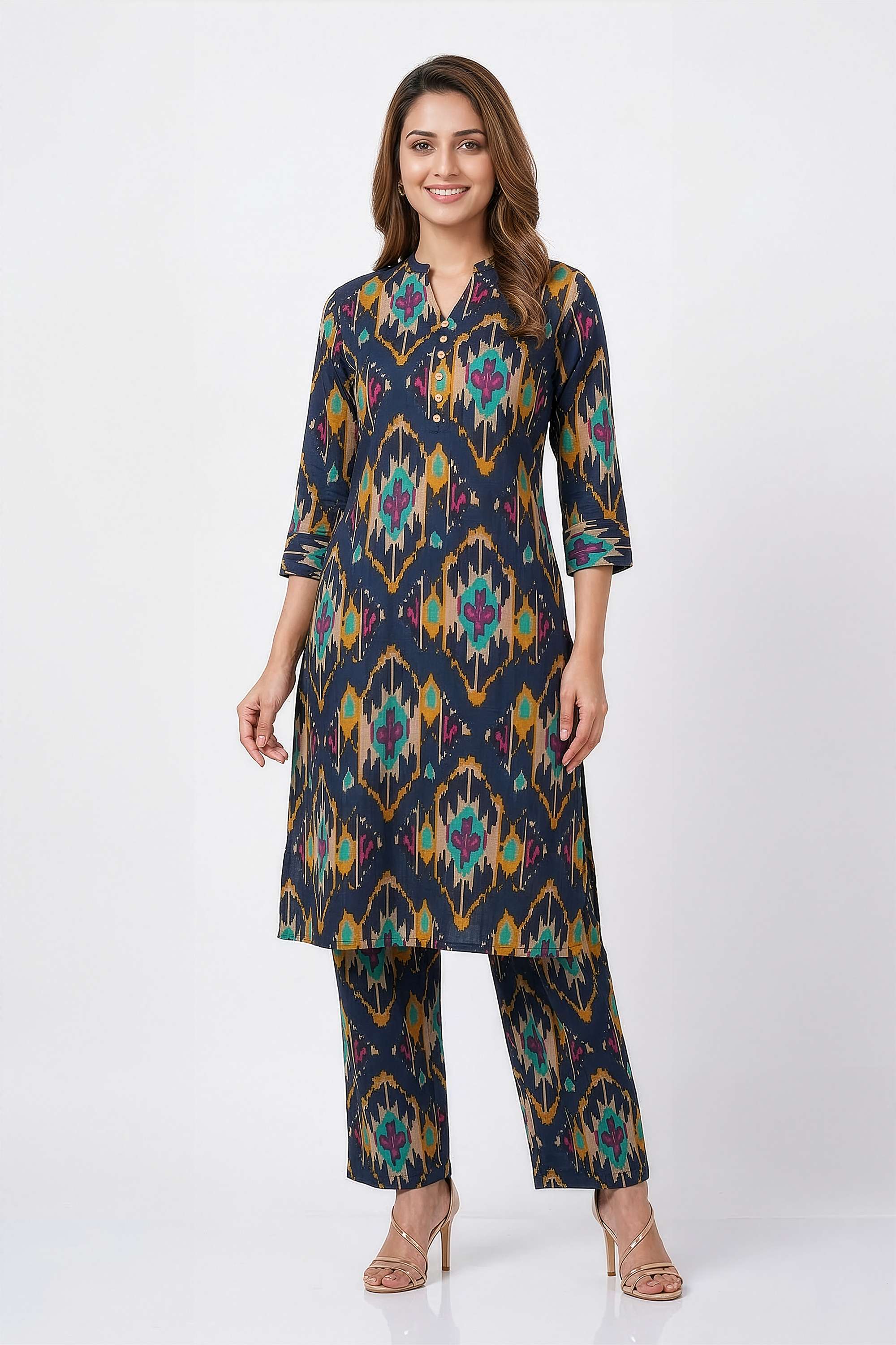 Printed-Straight-Fit-Cotton-Blend-Women-s-Casual-Wear-Pants
