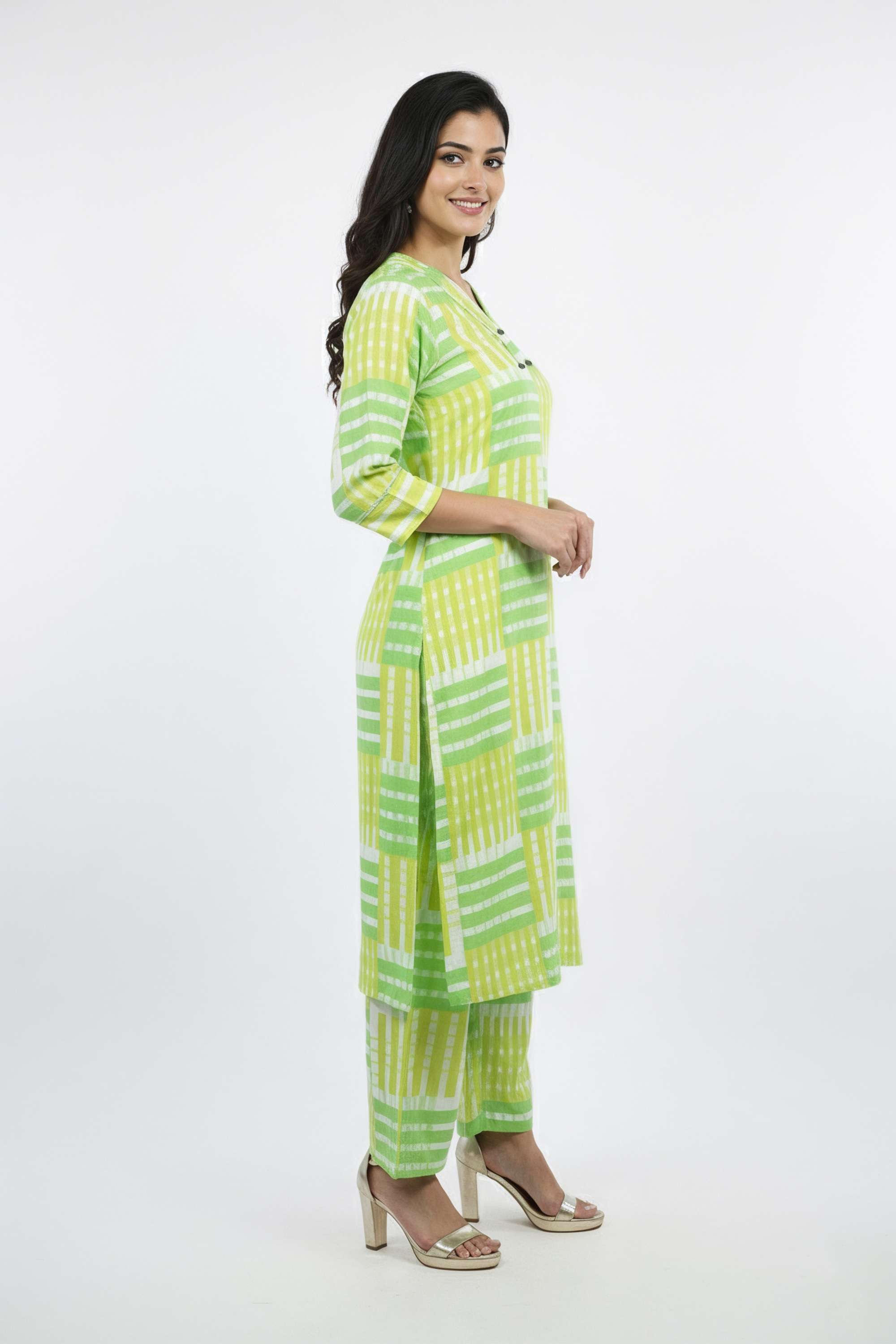 Printed-V-Neck-Cotton-Women-s-Co-Ord-Set