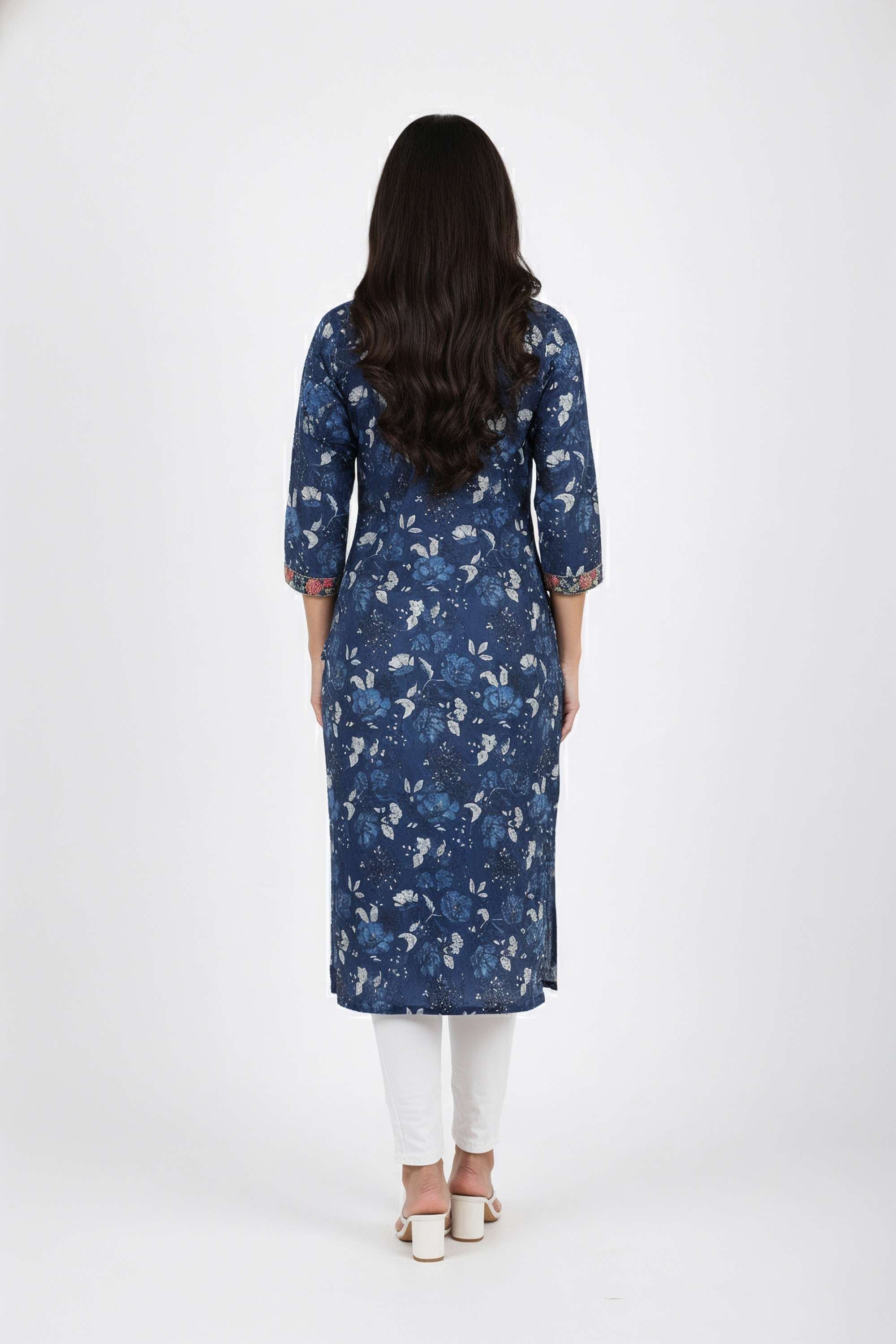 Embroidered-Cotton-Y-Neck-Women-s-Casual-Wear-Kurta