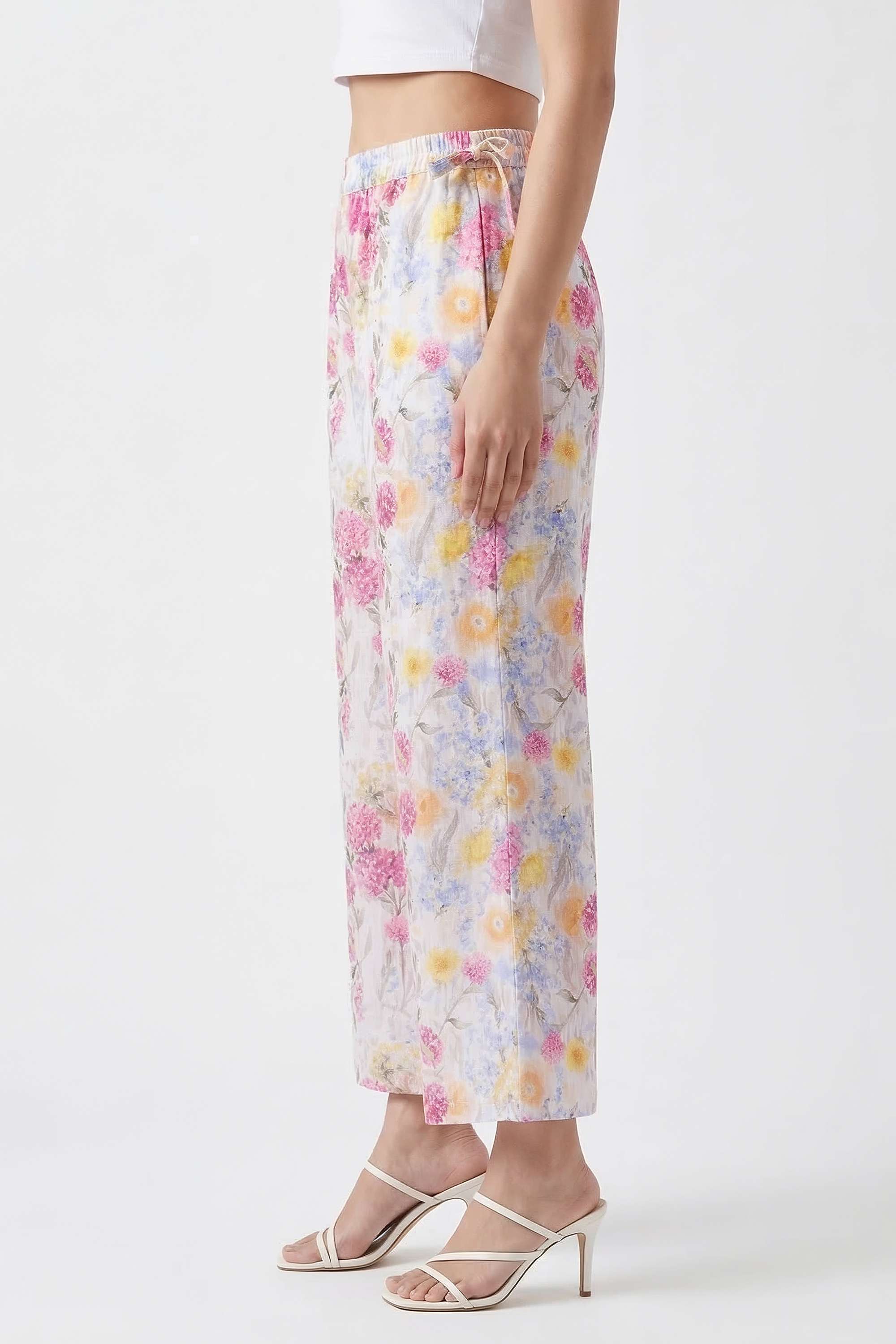 Floral-Straight-Fit-Cotton-Women-s-Casual-Wear-Pants