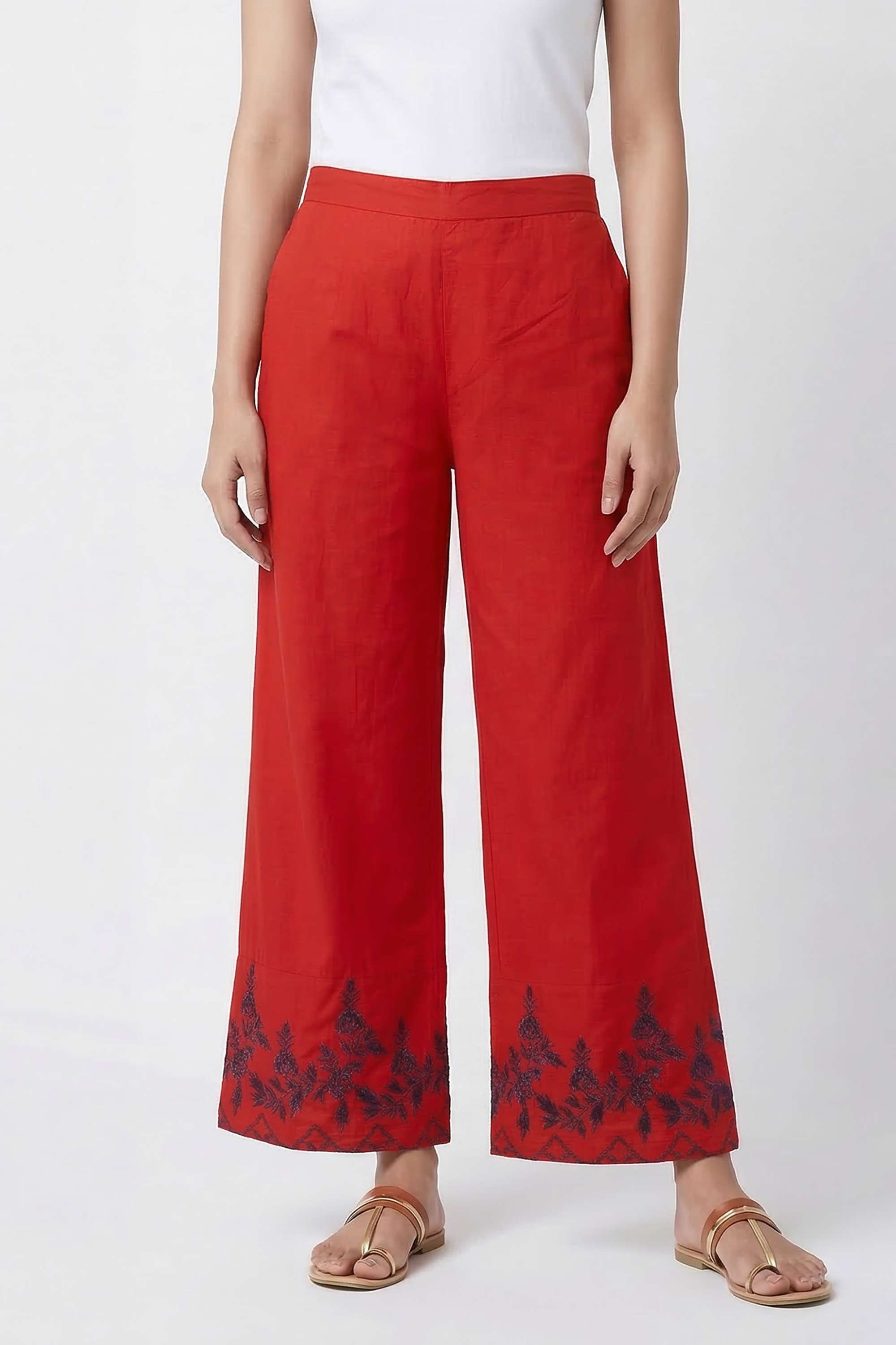 Floral-Collared-Cotton-Women-s-Kurta-And-Pants
