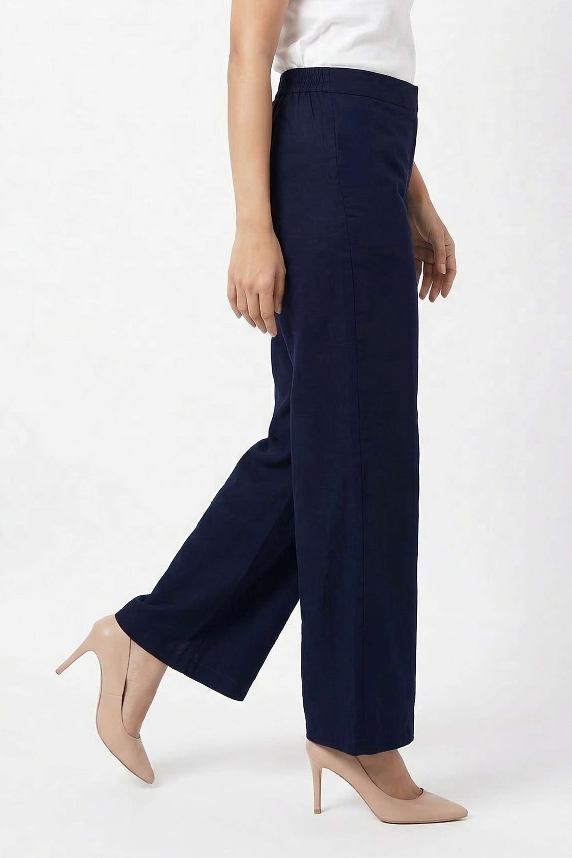 Solid-Straight-Fit-Cotton-Blend-Women-s-Casual-Wear-Pants