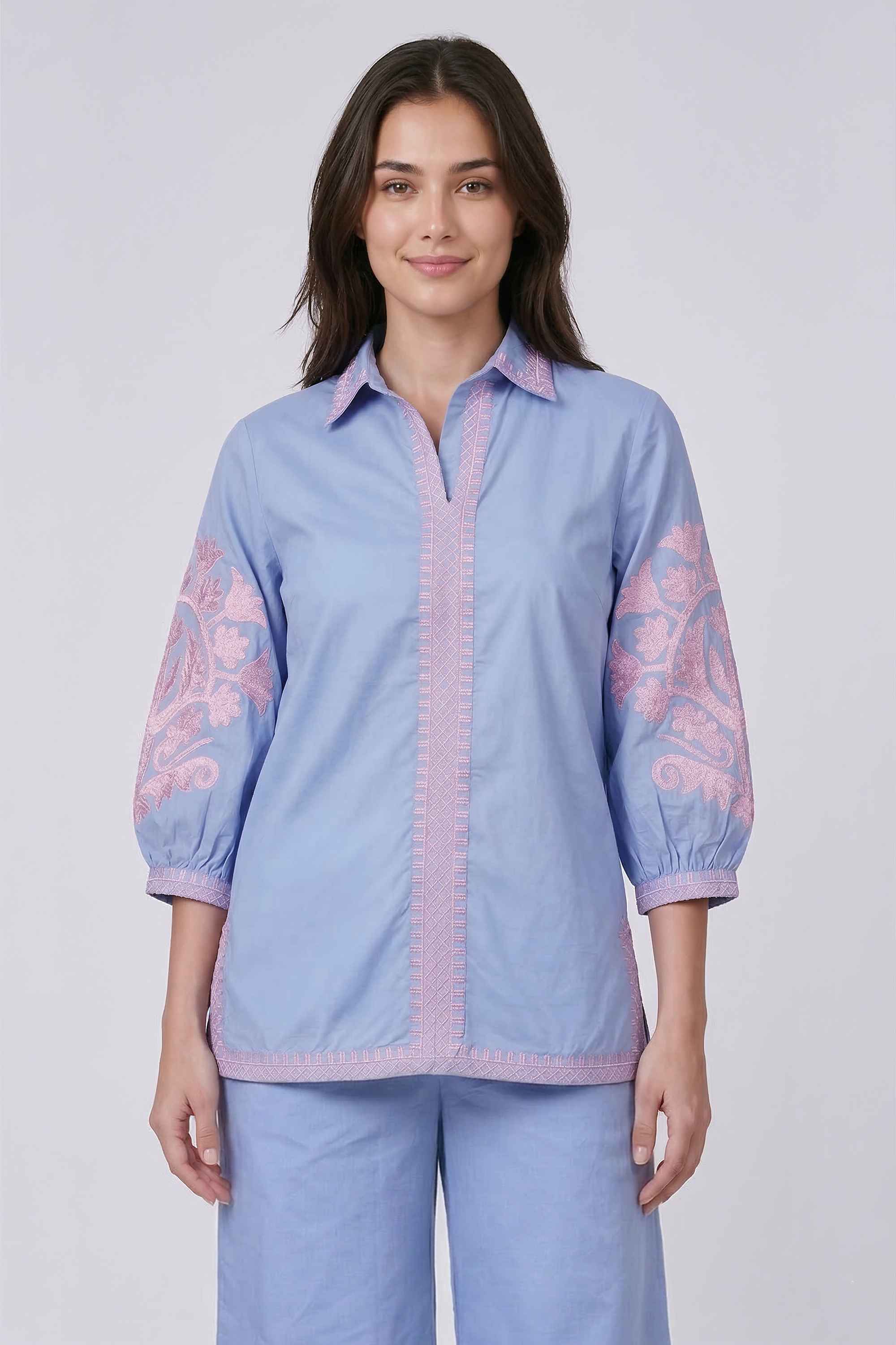 Floral-Cotton-Collared-Women-Kurta