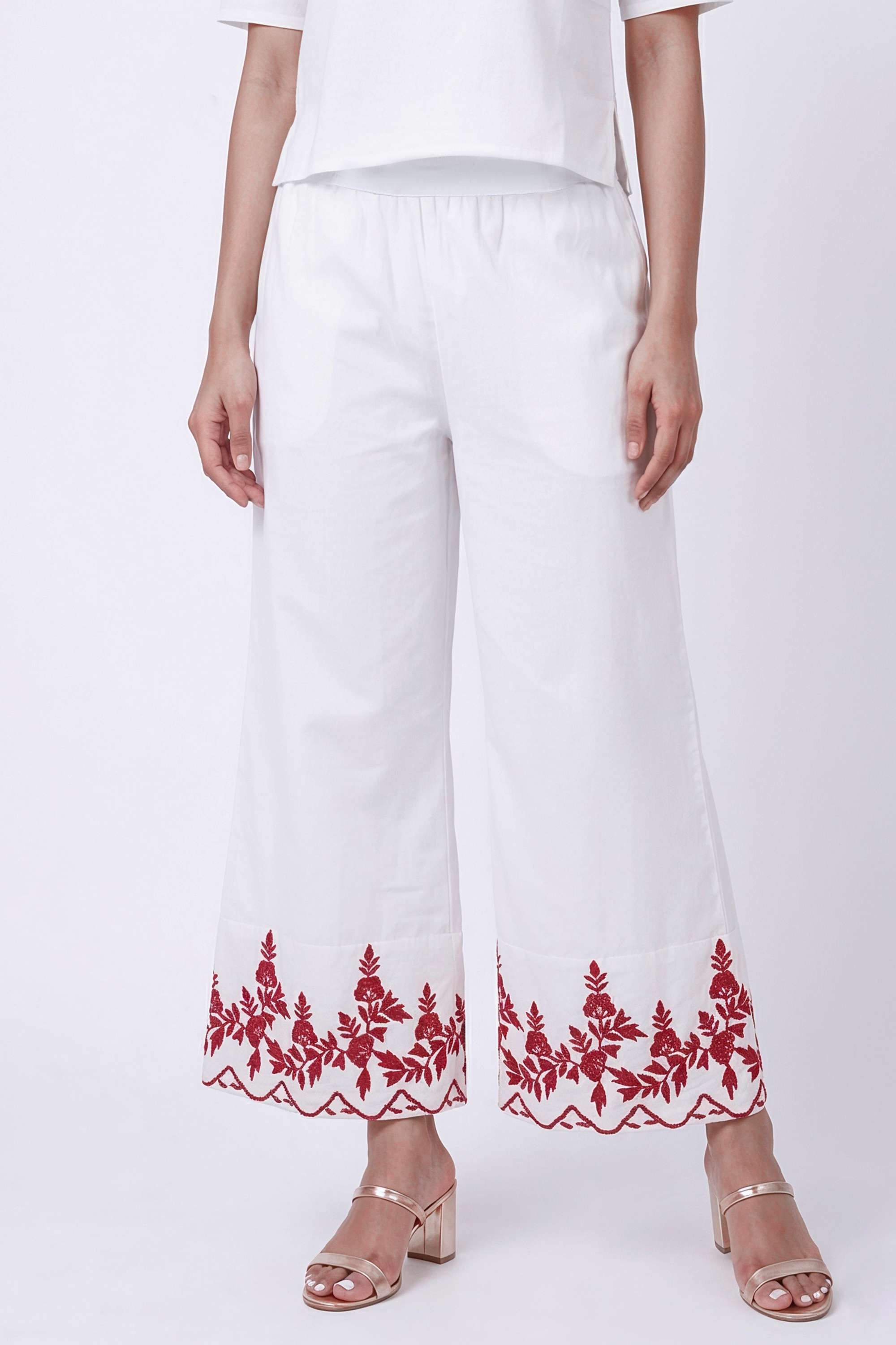 Floral-Straight-Fit-Cotton-Women-s-Casual-Wear-Pants