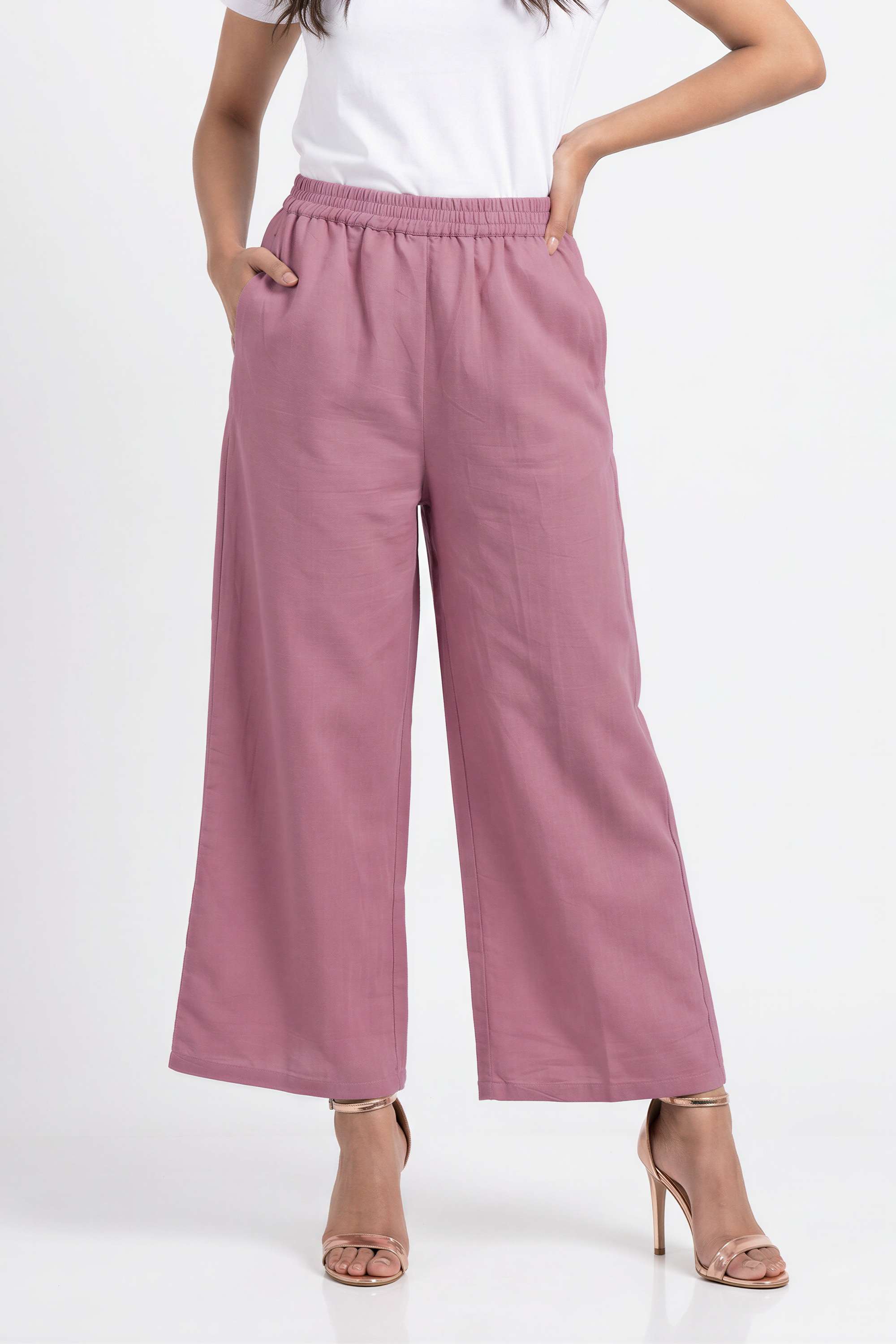 Solid-Straight-Fit-Cotton-Women-s-Casual-Wear-Pants