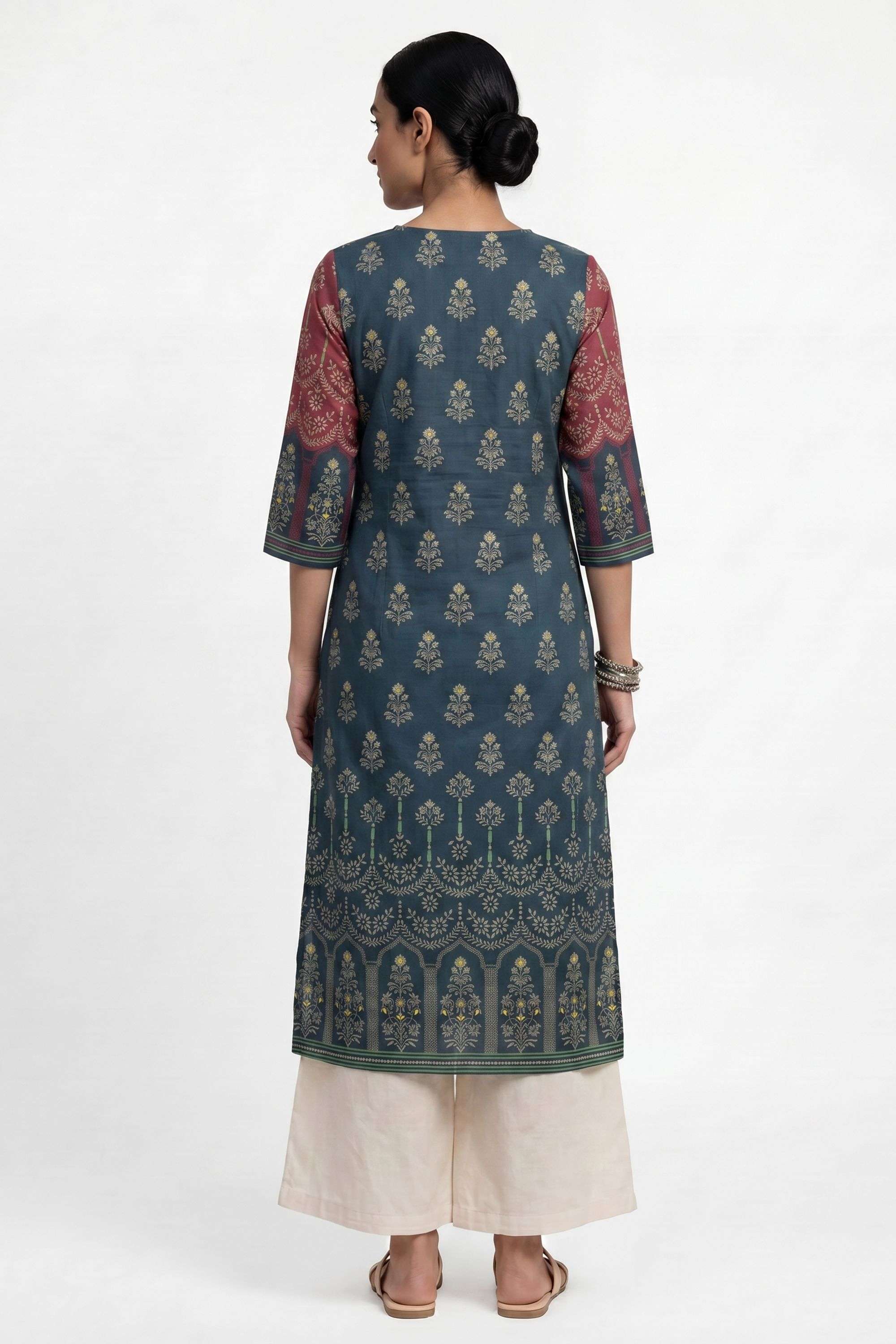 Printed-Cotton-Round-Neck-Women-Kurta