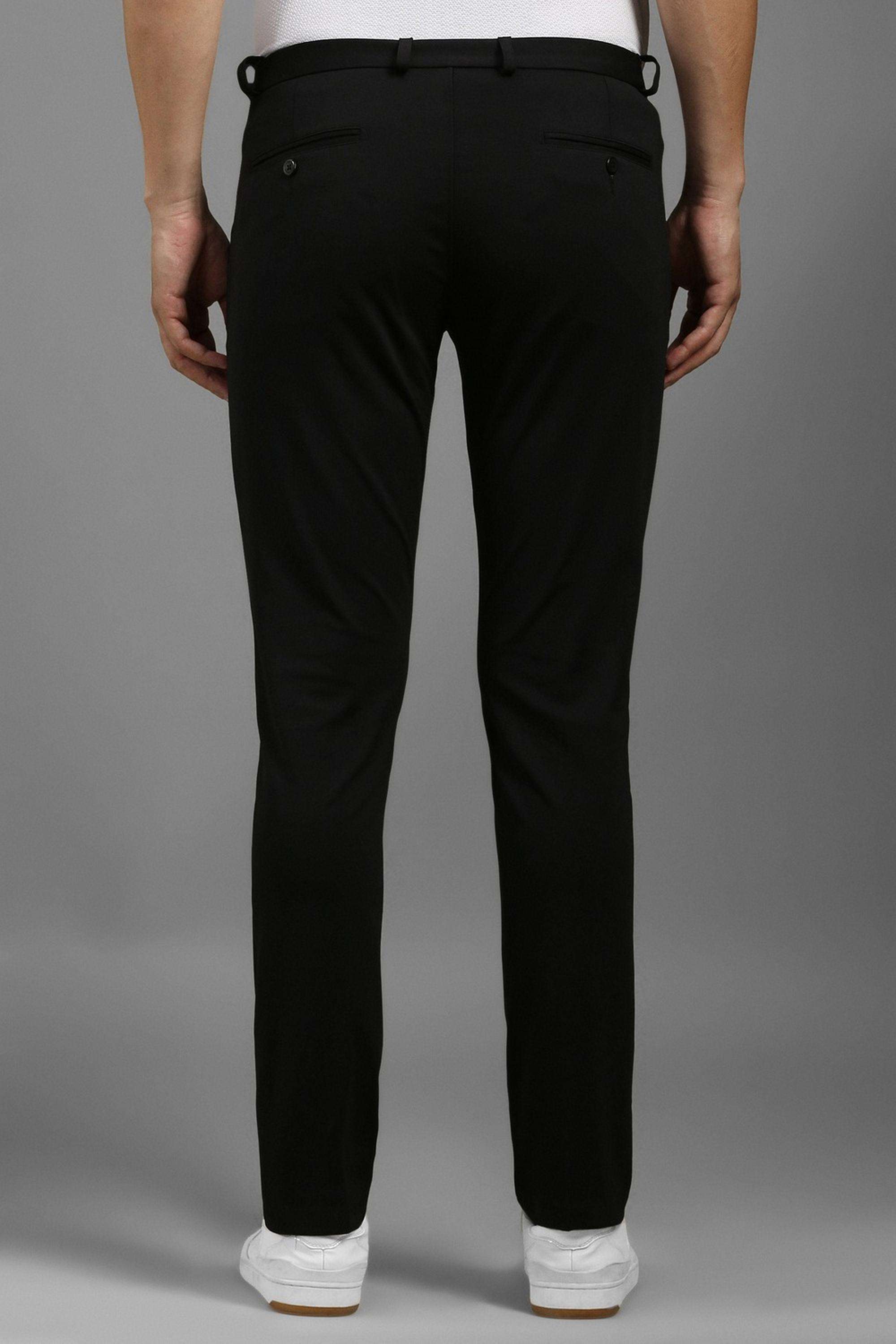 Solid-Cotton-Nylon-Tapered-Fit-Men-s-Casual-Trousers