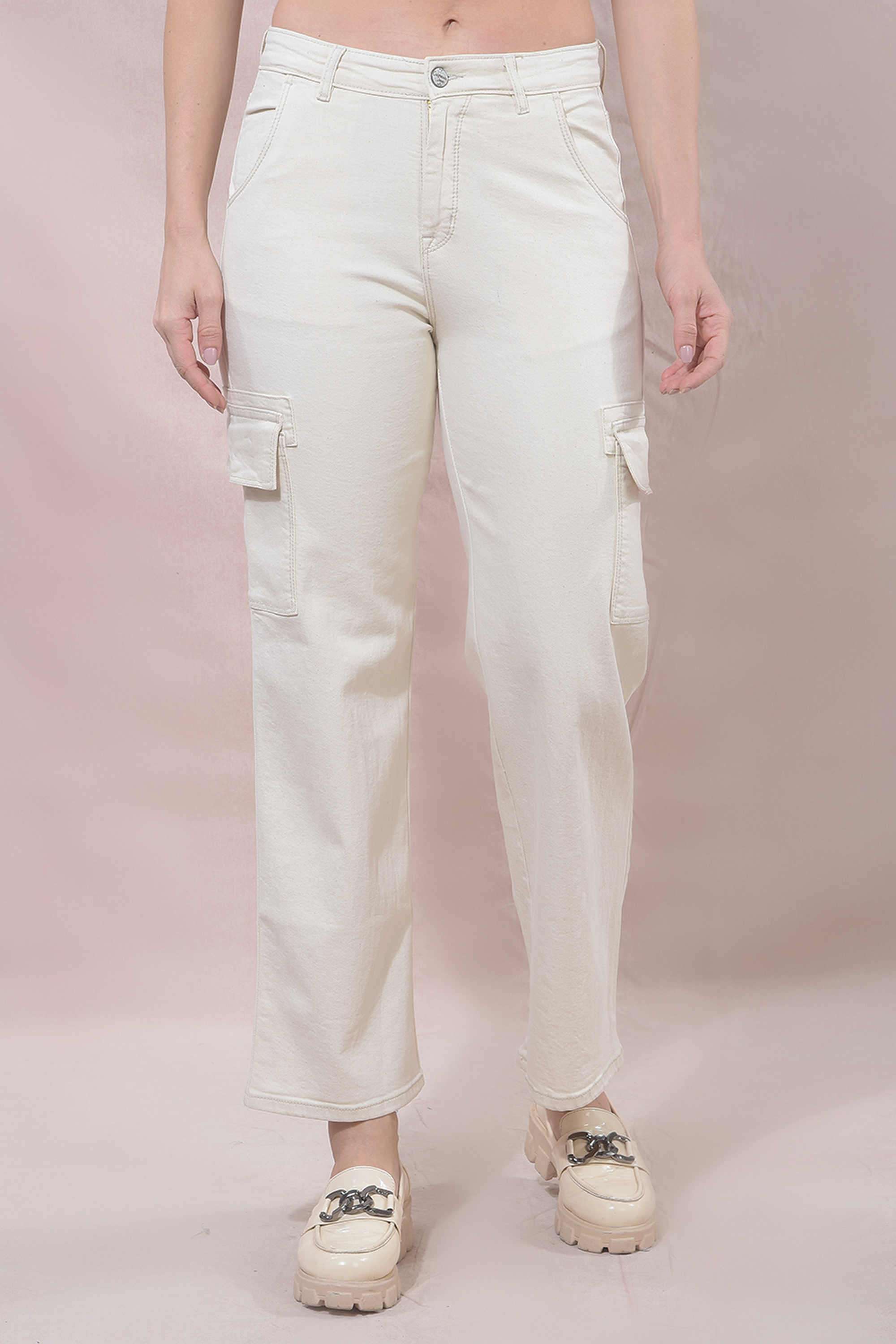 crimsoune club Solid Cotton Blend Wide Leg Fit Women's Jeans-picture-23