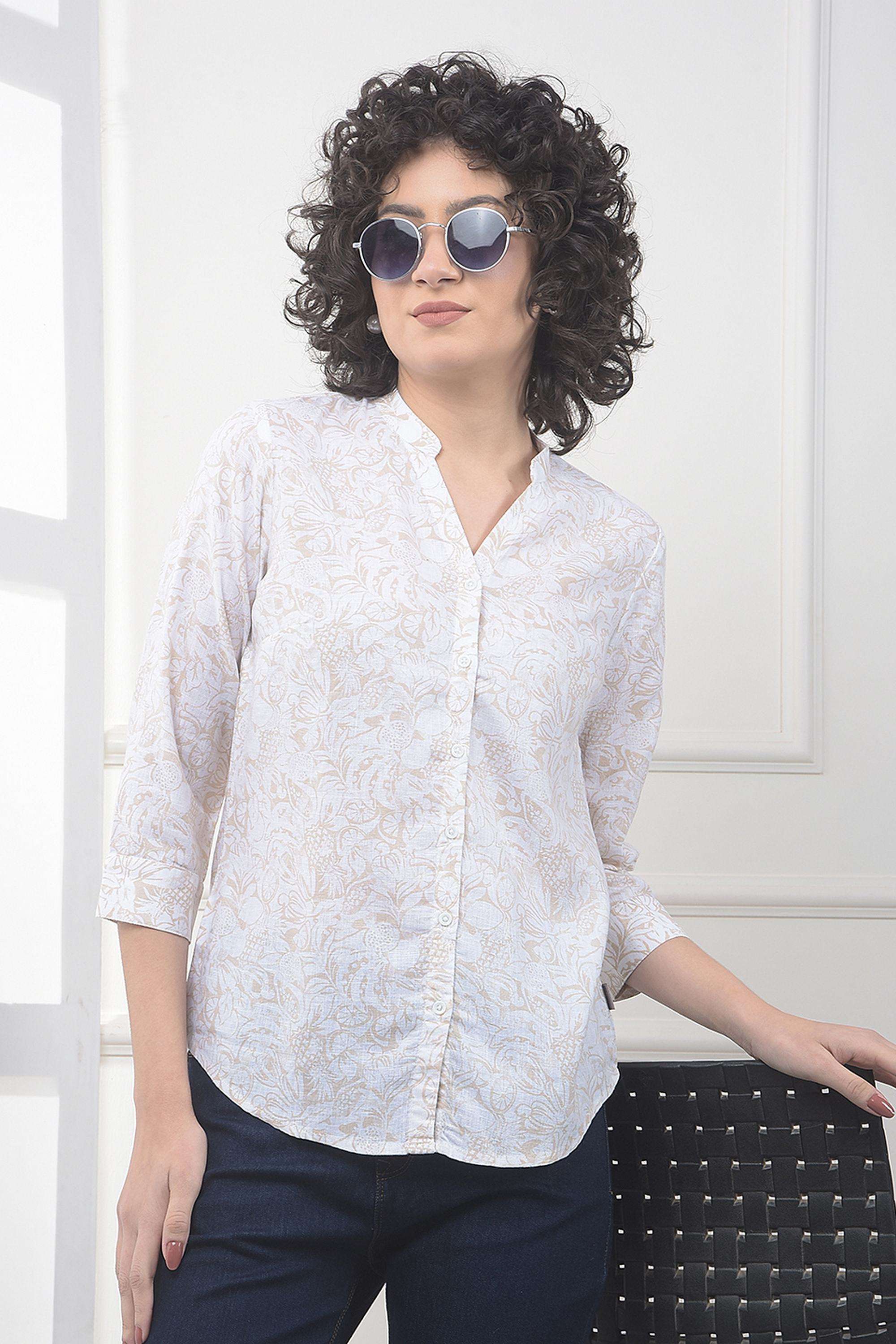 crimsoune club Printed Blended Fabric Collared Women's Shirt-picture-42