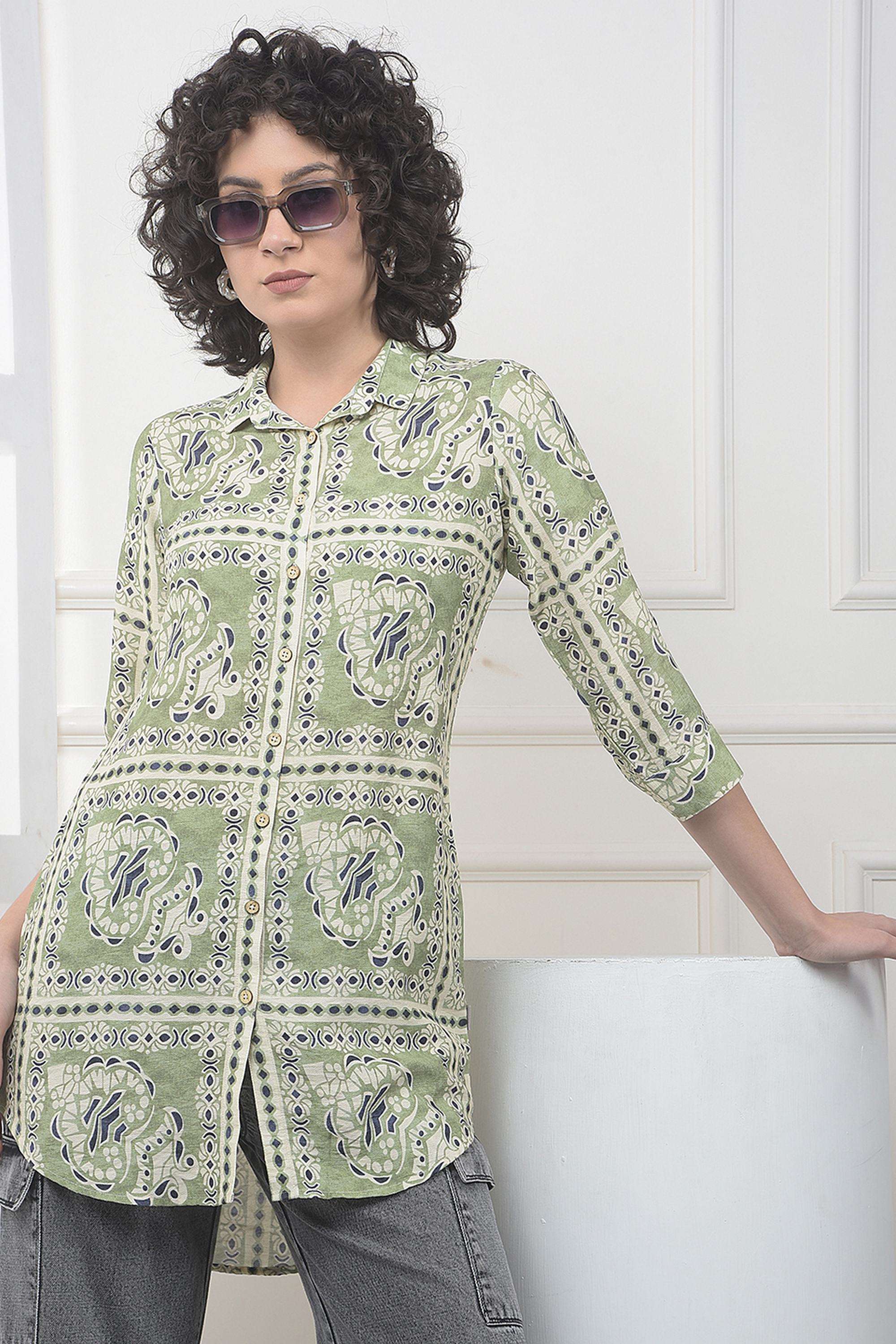 crimsoune club Printed Blended Fabric Collared Women's Shirt-picture-28