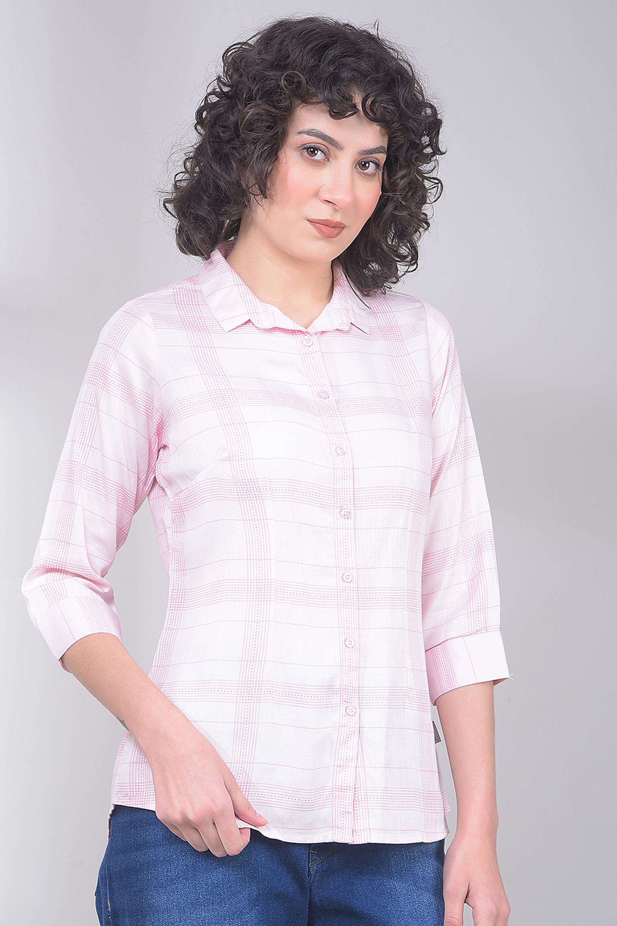 crimsoune club Checks Viscose Collared Women's Shirt-picture-11