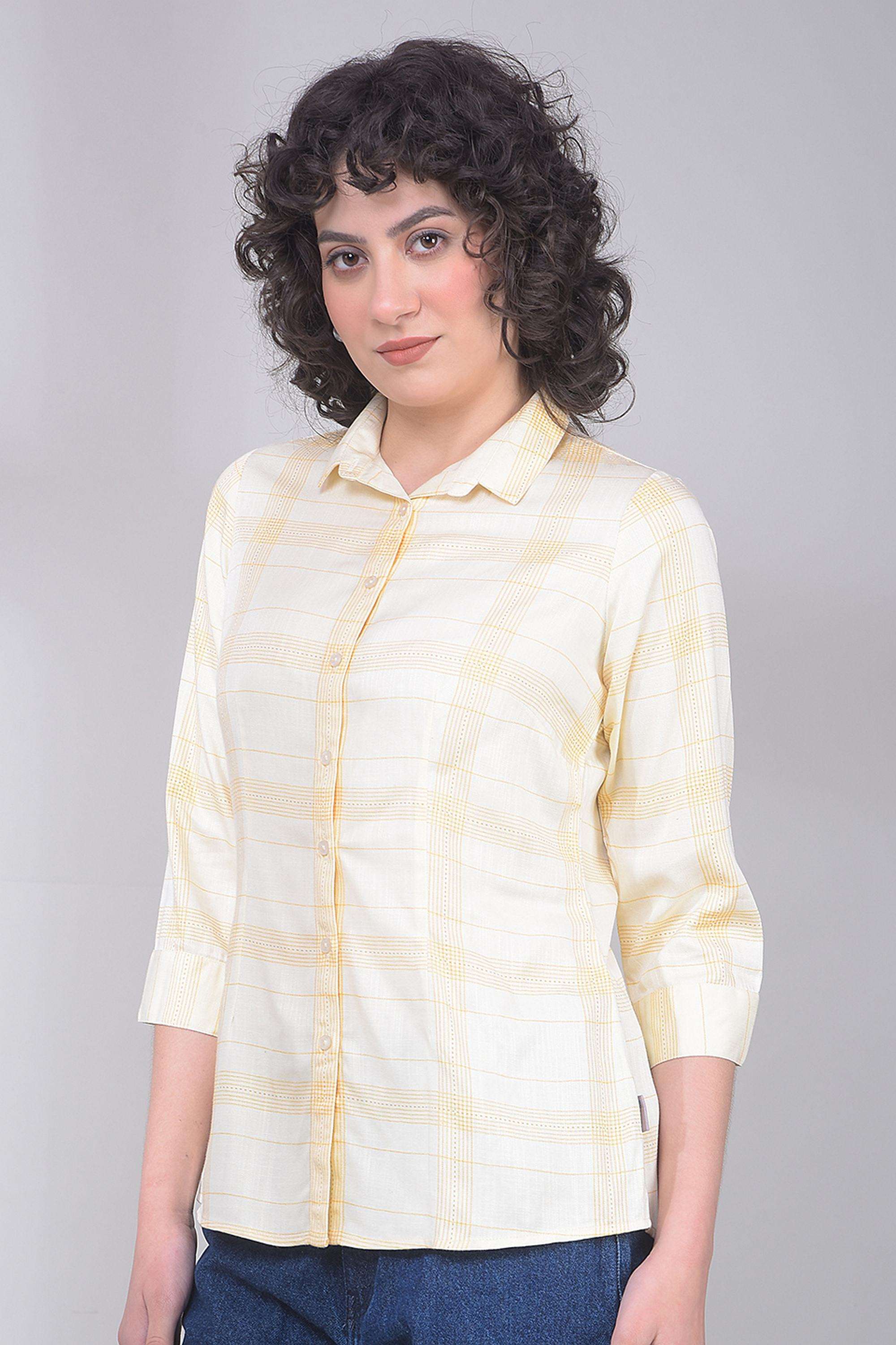 crimsoune club Checks Viscose Collared Women's Shirt-picture-18