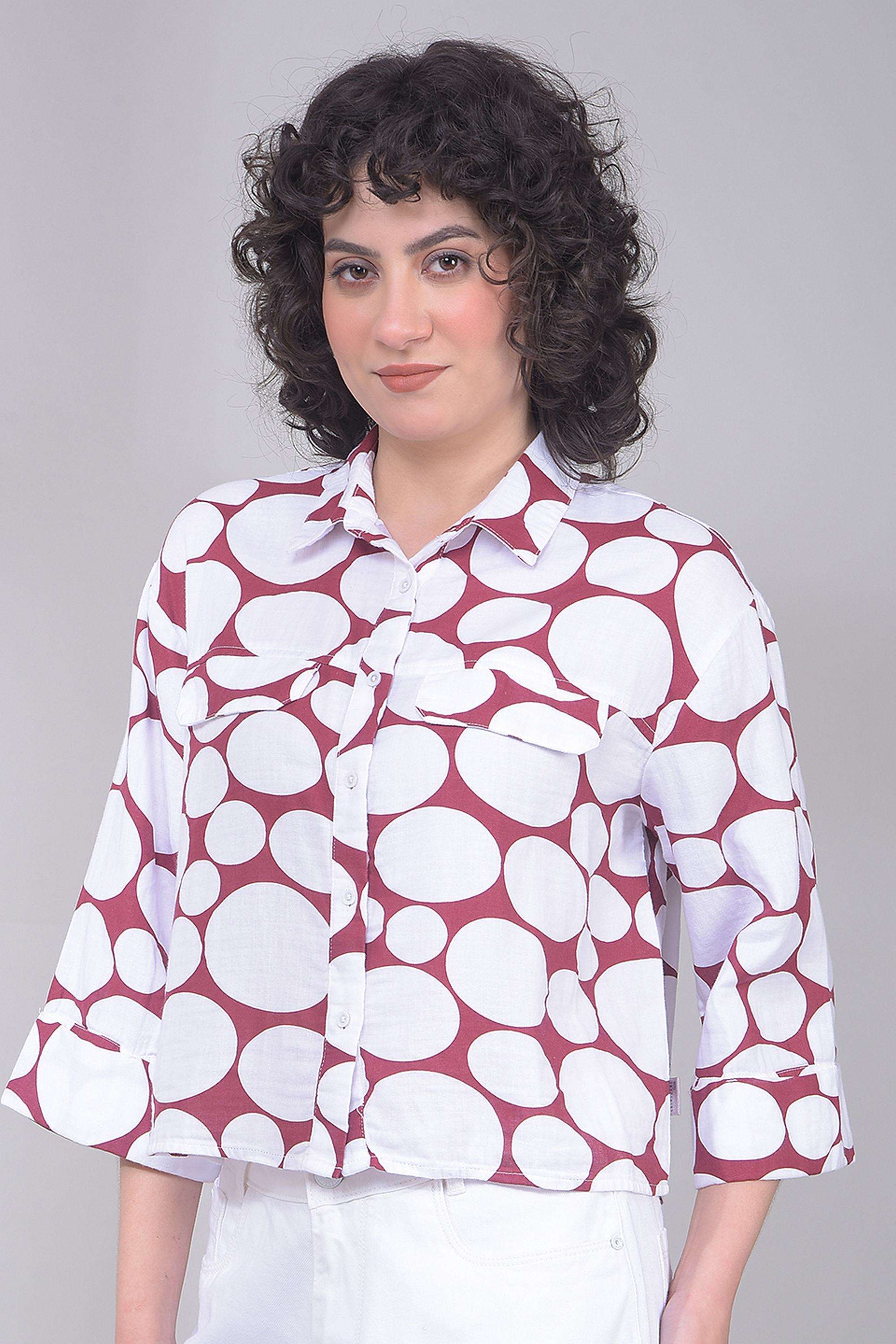 crimsoune club Printed Cotton Collared Women's Shirt-picture-10