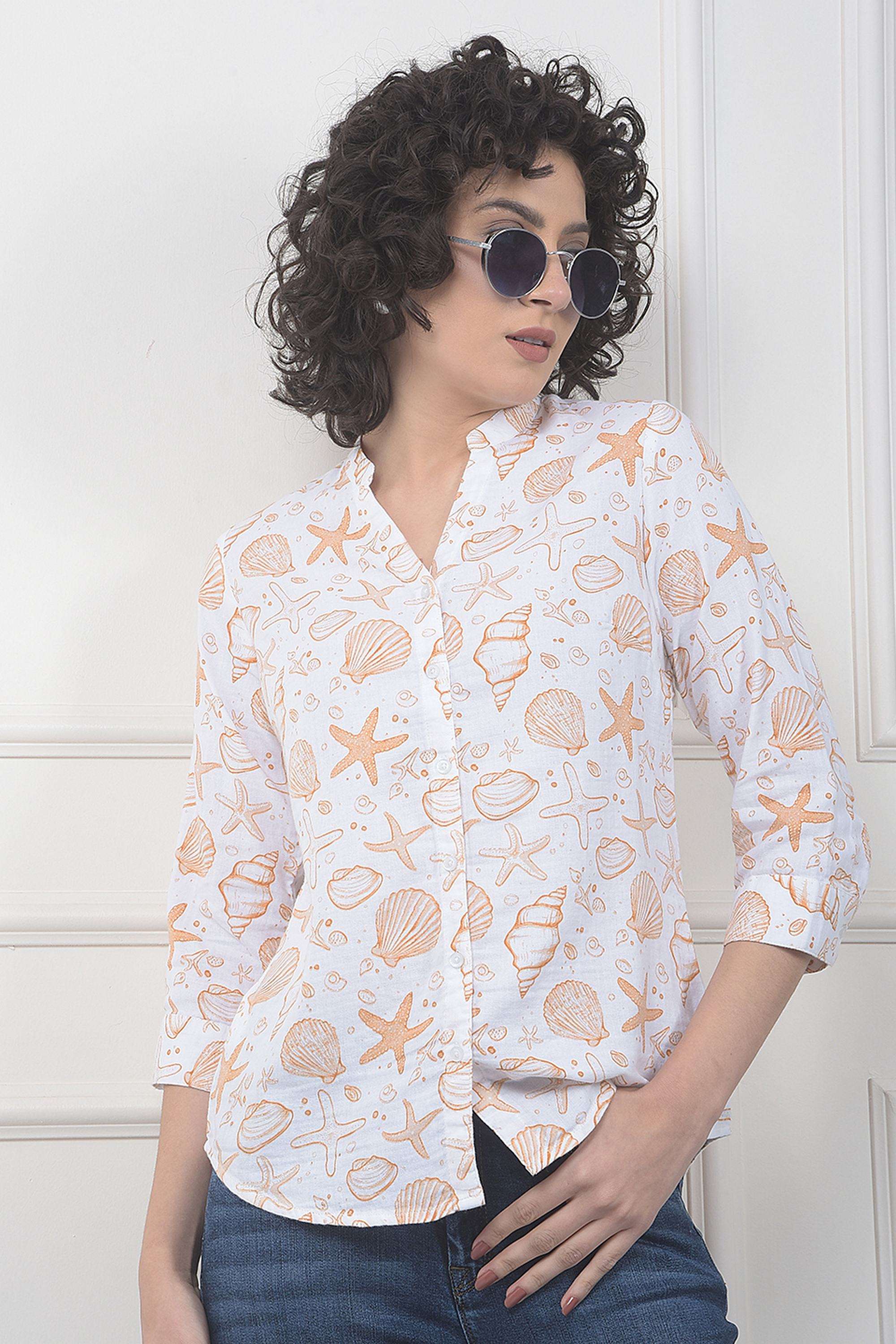 crimsoune club Printed Cotton Round Neck Women's Shirt-picture-26