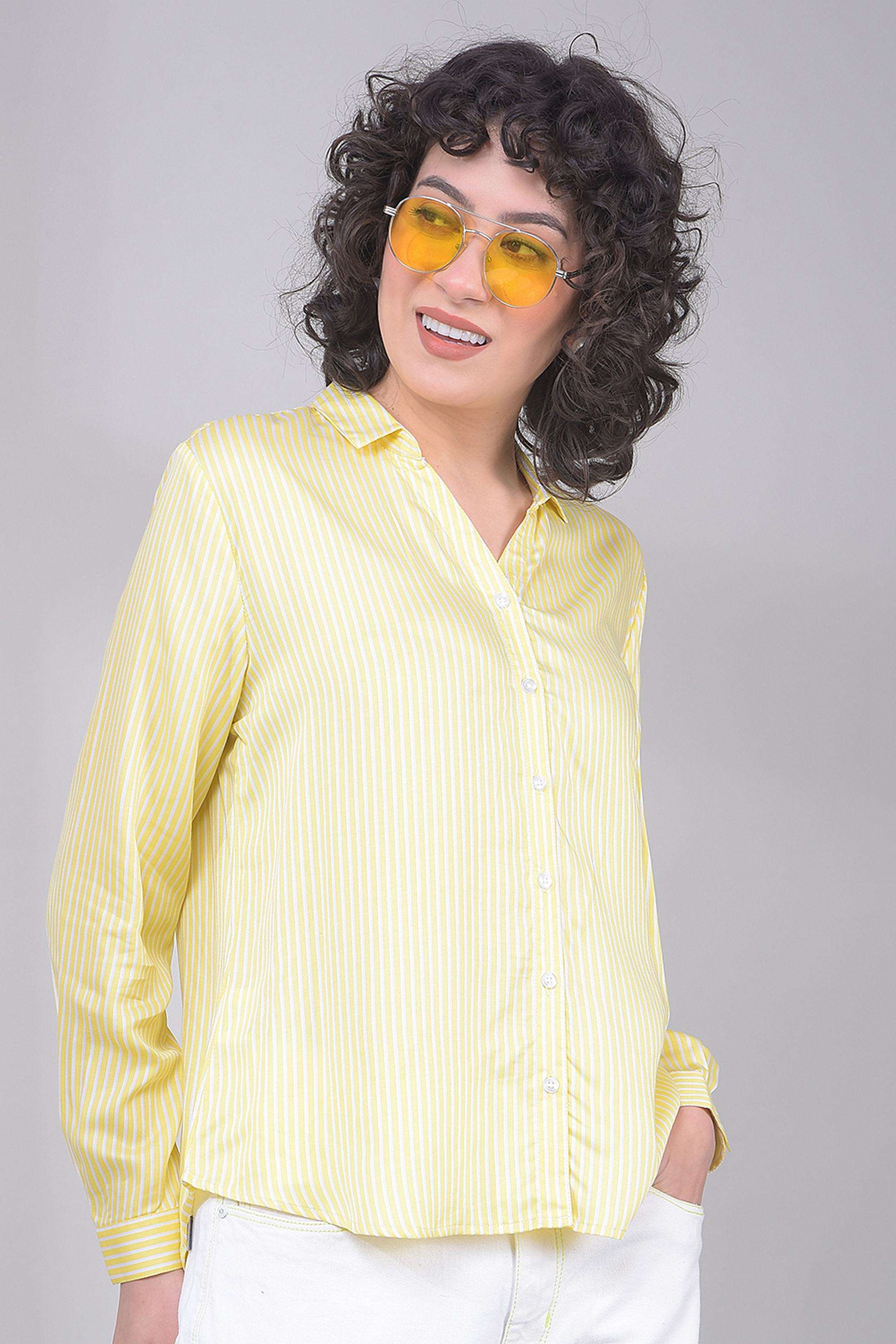 crimsoune club Stripes Lyocell Collared Women's Shirt-picture-10