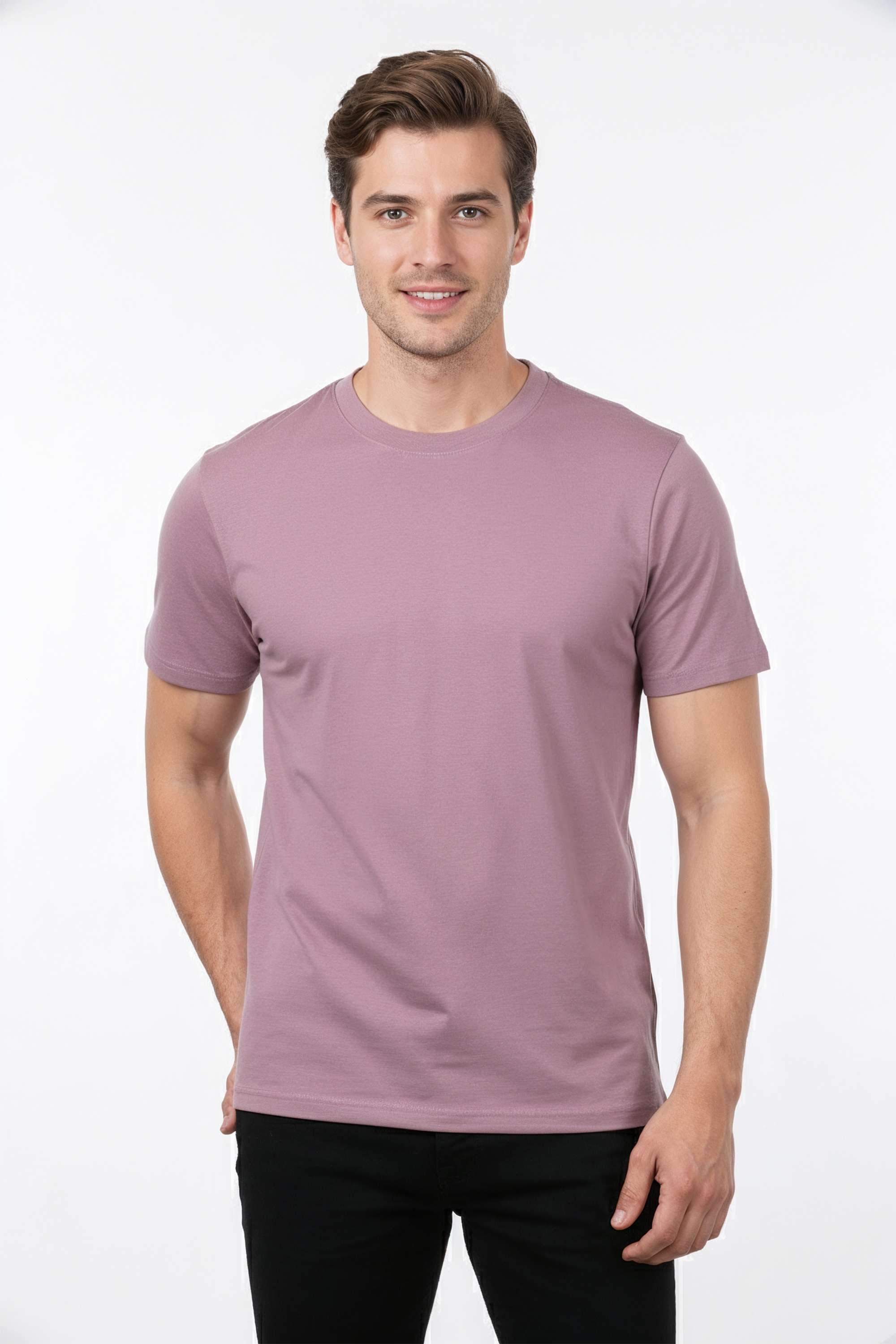 Solid-Cotton-Relaxed-Fit-Men-s-T-Shirt