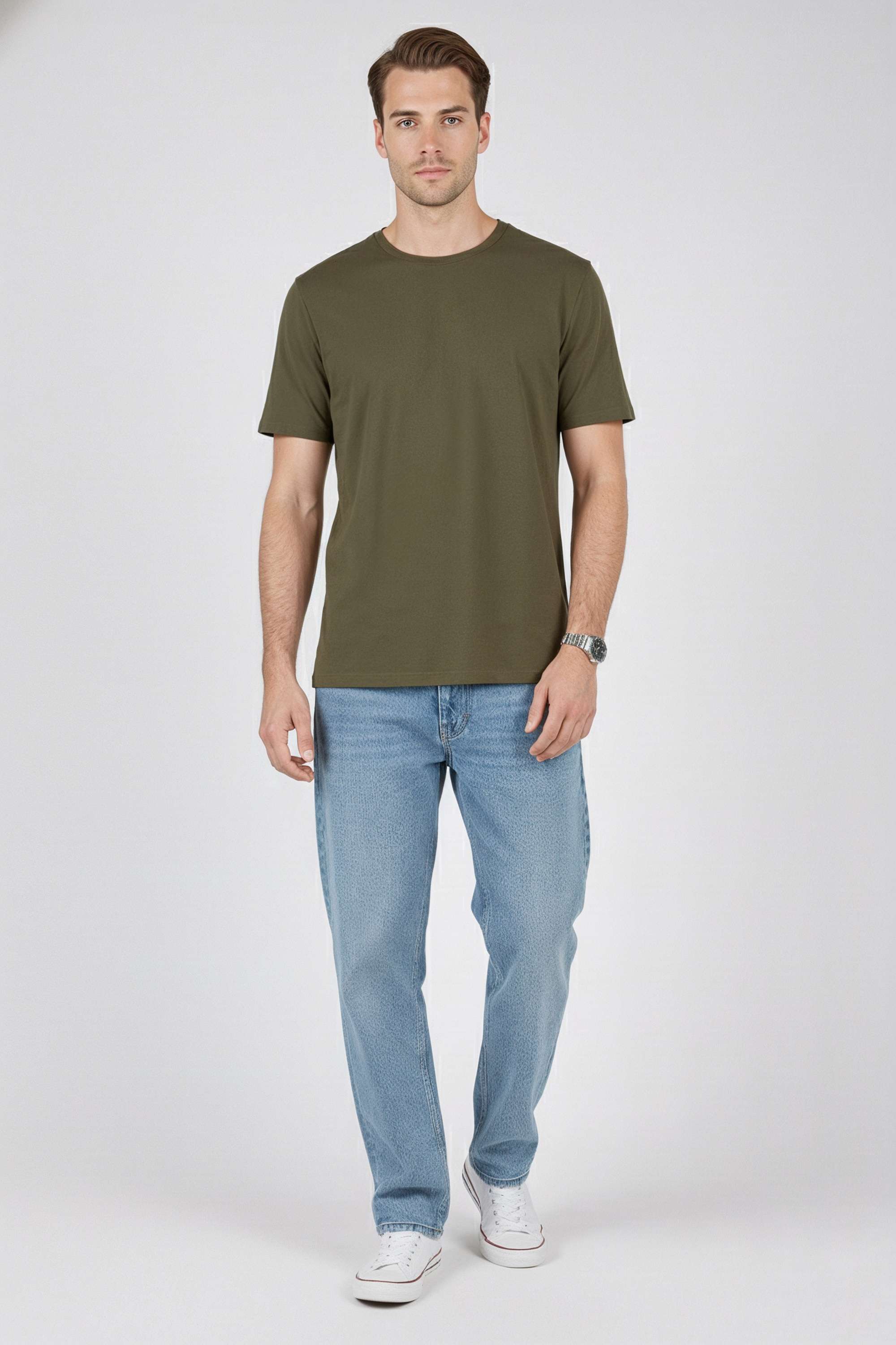 Solid-Cotton-Regular-Fit-Men-s-T-Shirt