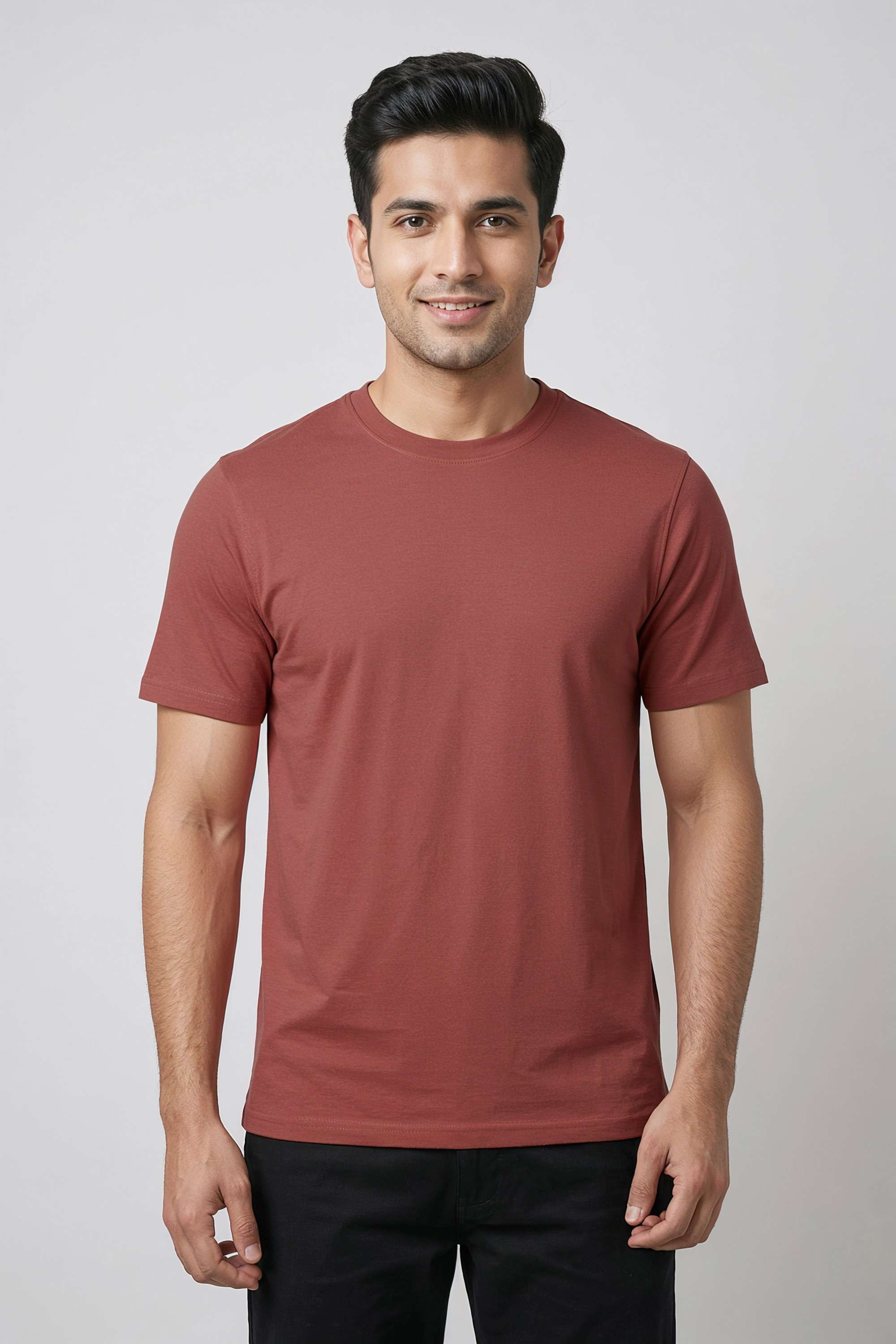 Solid-Cotton-Relaxed-Fit-Men-s-T-Shirt
