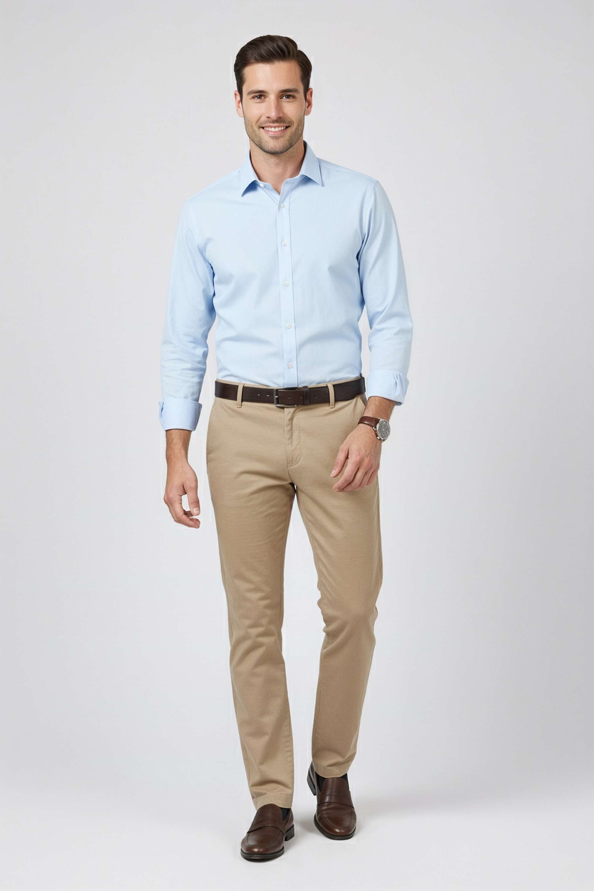 Solid-Blended-Fabric-Regular-Fit-Men-s-Trousers