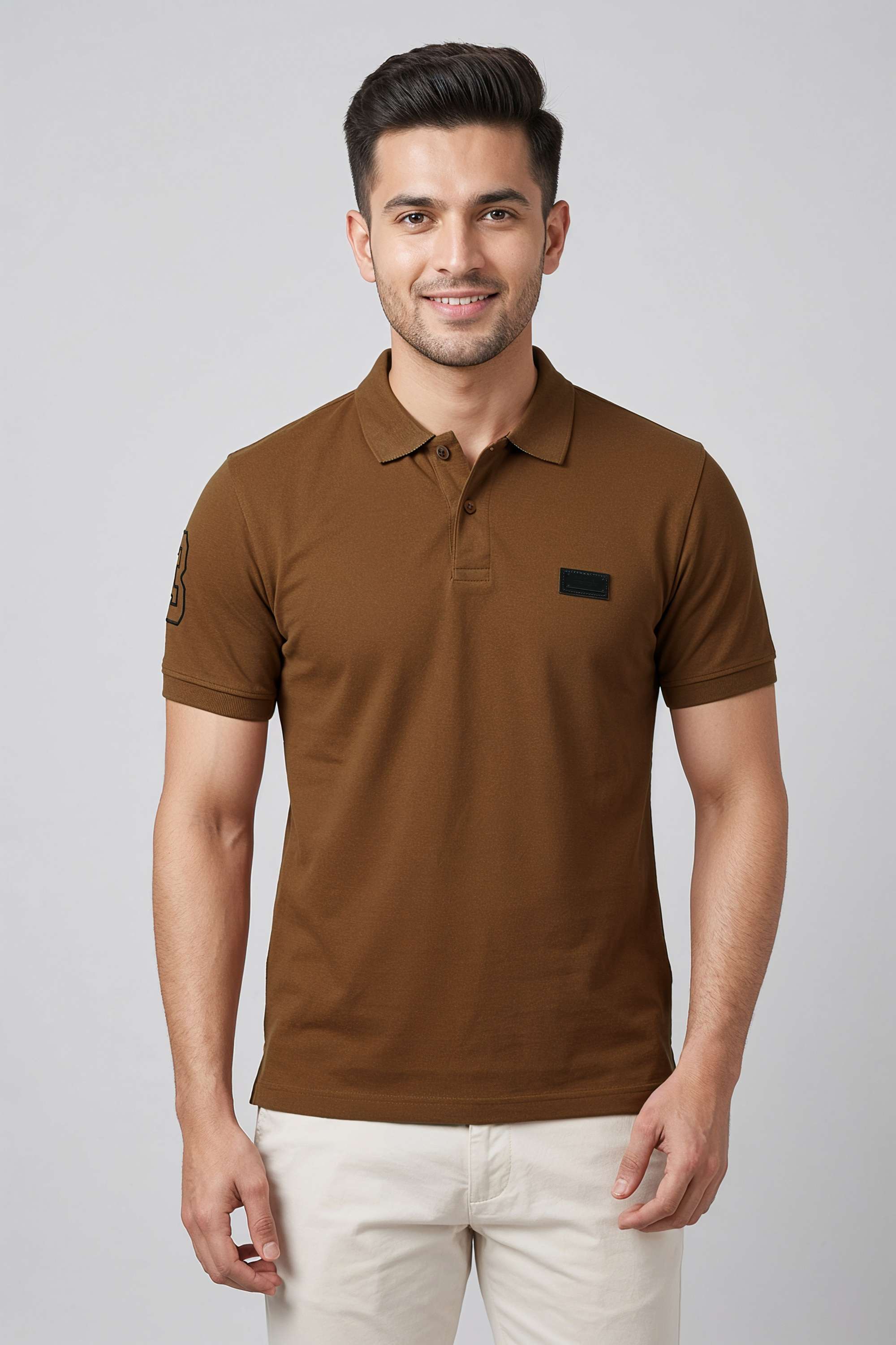 Solid-Blended-Fabric-Regular-Fit-Men-s-T-Shirt