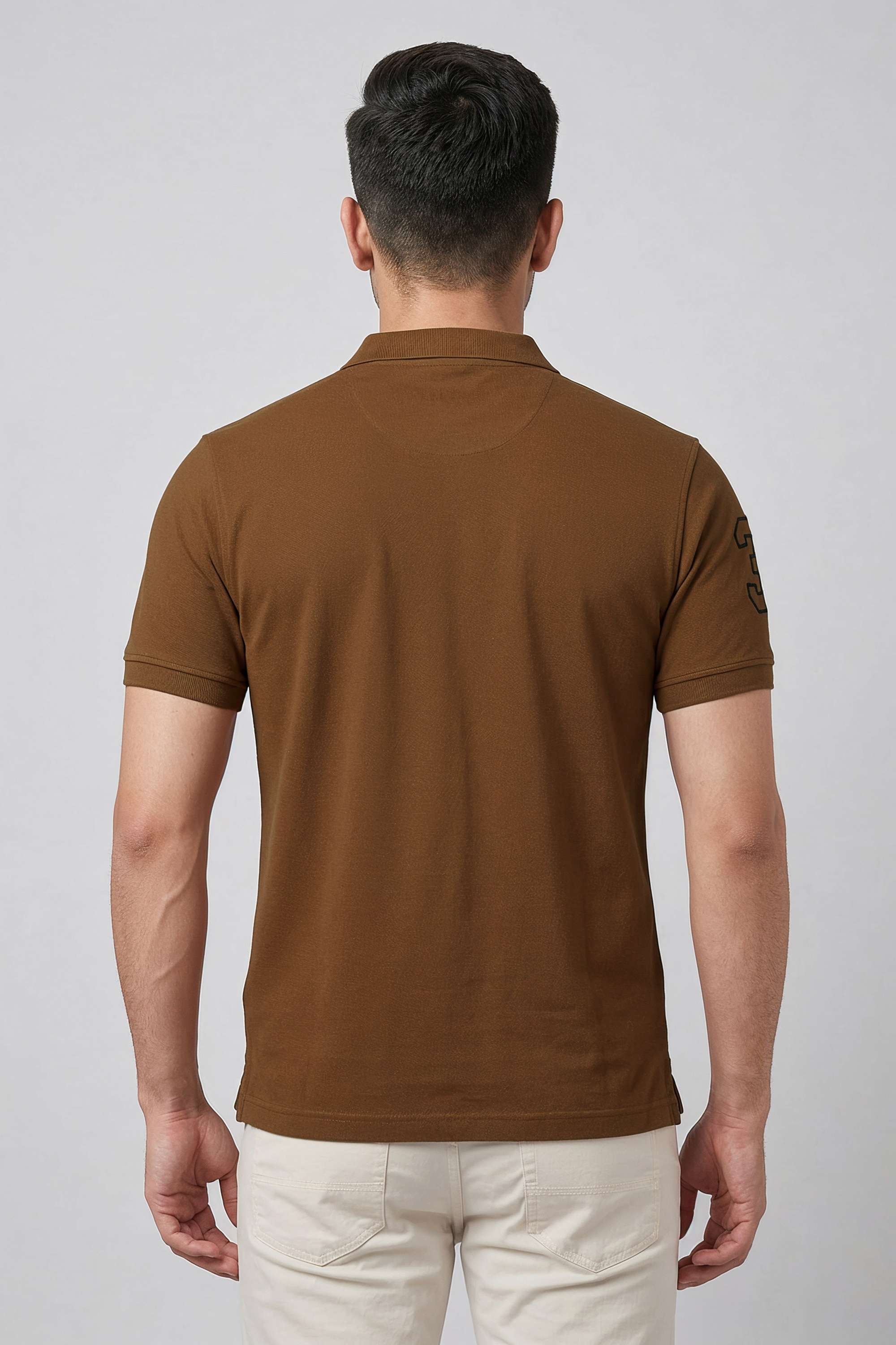 Solid-Blended-Fabric-Regular-Fit-Men-s-T-Shirt