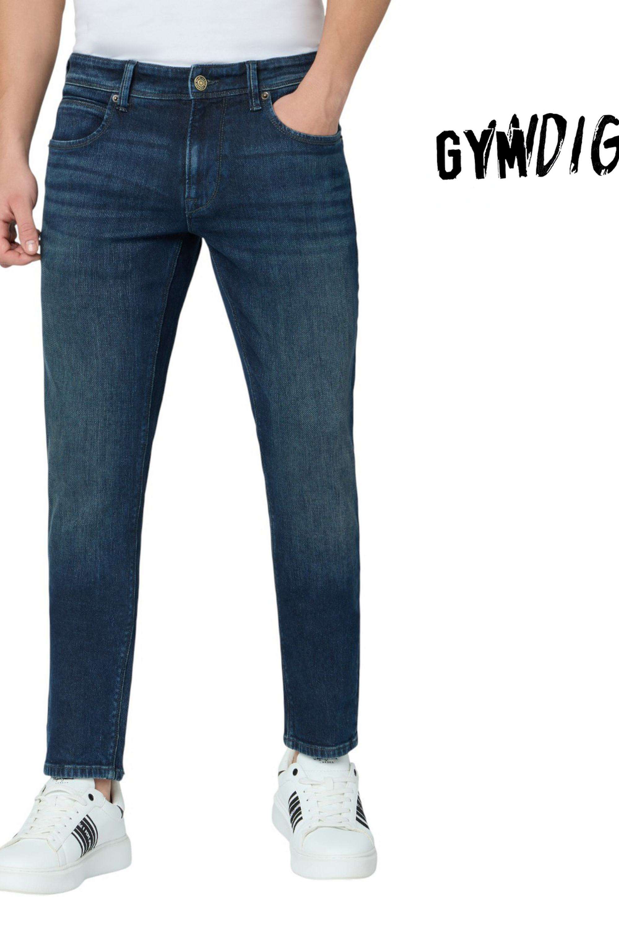Solid-Polyester-Cotton-Slim-Fit-Men-s-Jeans