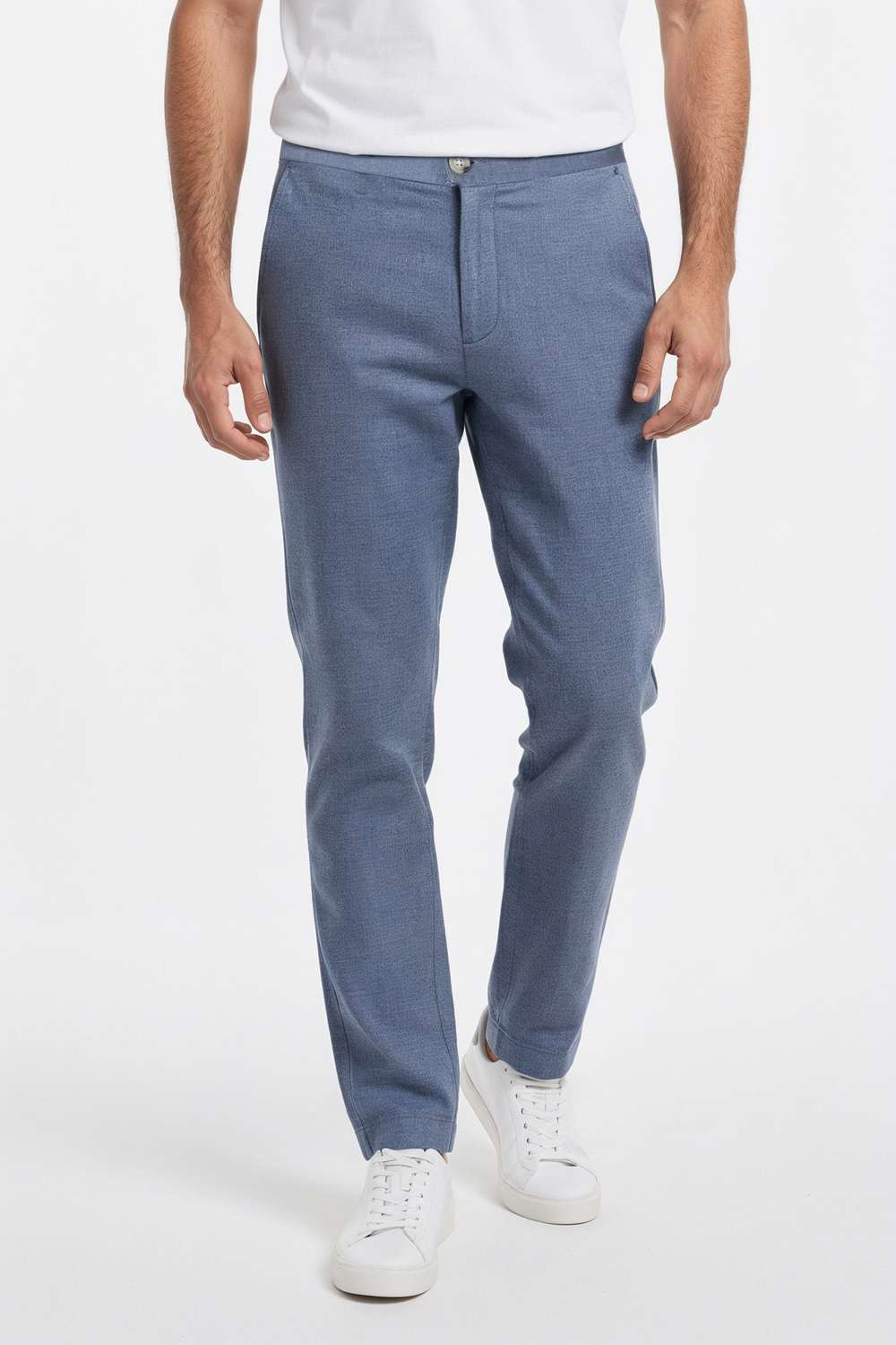 Solid-Blended-Fabric-Relaxed-Fit-Men-s-Trousers