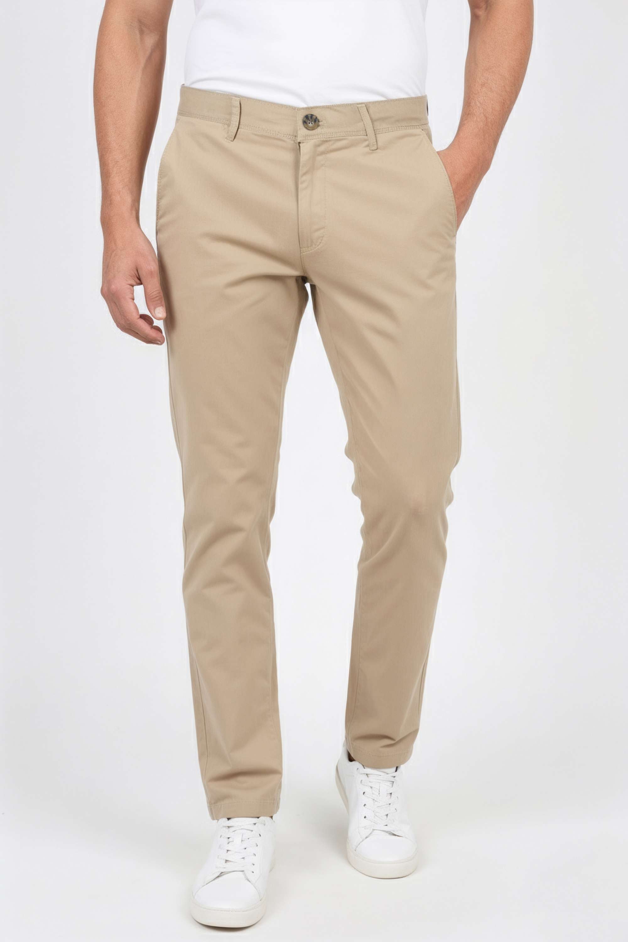 Solid-Cotton-Blend-Regular-Fit-Men-s-Casual-Wear-Trousers